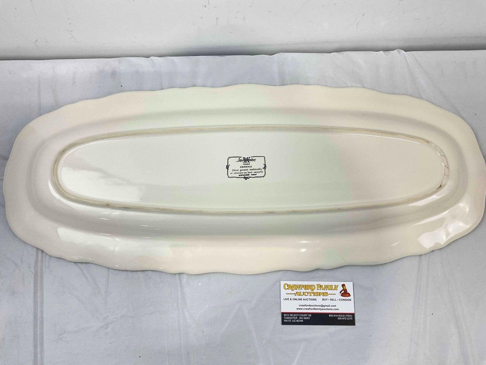 Vintage Sarreguemines French Ceramic Serving Platter in Obernai Pattern. See pics & desc. - 5