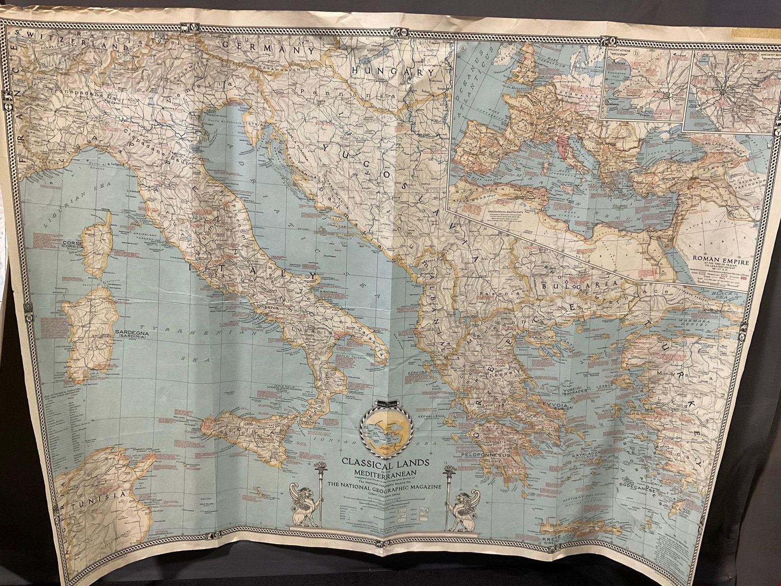 6 Vintage Maps, 40s National Geographic, World Maps, Bible Lands, Classical Lands, Pacific Ocean - 11