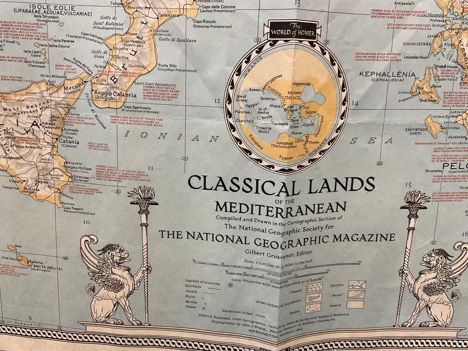 6 Vintage Maps, 40s National Geographic, World Maps, Bible Lands, Classical Lands, Pacific Ocean - 14