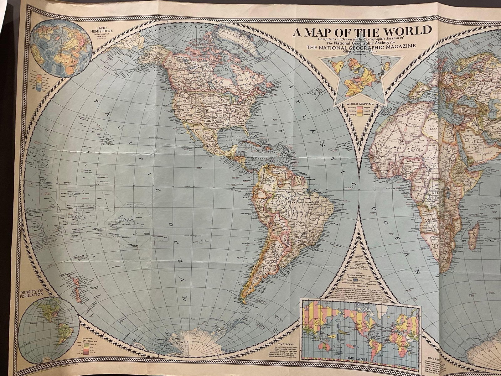 6 Vintage Maps, 40s National Geographic, World Maps, Bible Lands, Classical Lands, Pacific Ocean - 3