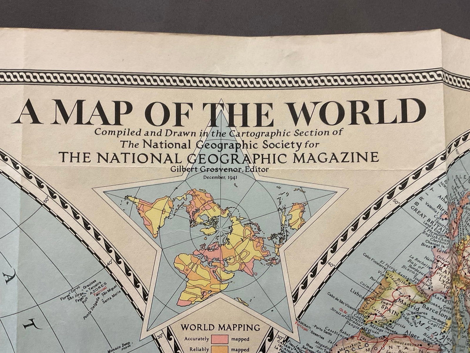 6 Vintage Maps, 40s National Geographic, World Maps, Bible Lands, Classical Lands, Pacific Ocean - 4