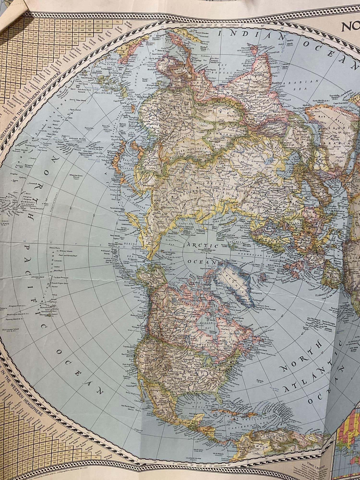 6 Vintage Maps, 40s National Geographic, World Maps, Bible Lands, Classical Lands, Pacific Ocean - 6