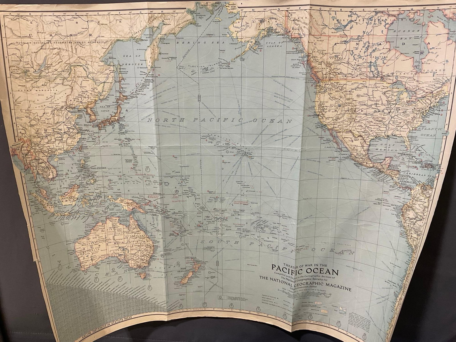 6 Vintage Maps, 40s National Geographic, World Maps, Bible Lands, Classical Lands, Pacific Ocean - 8