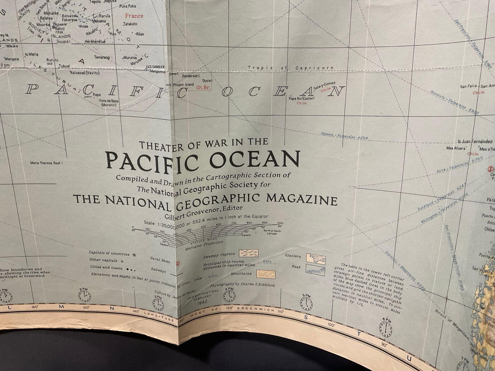6 Vintage Maps, 40s National Geographic, World Maps, Bible Lands, Classical Lands, Pacific Ocean - 9