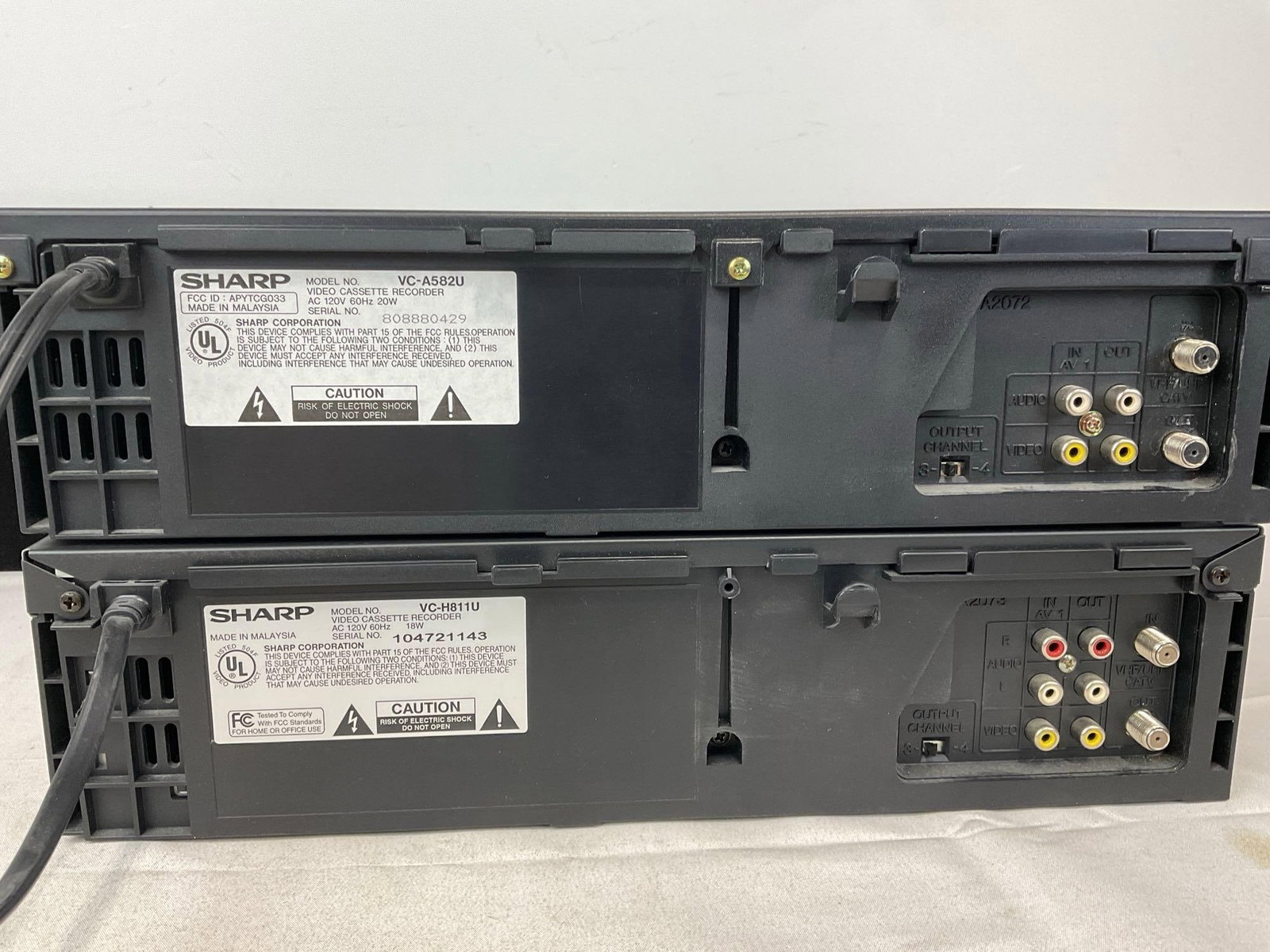 Pair of Vintage Sharp VCRs, VC-A582 & VC-HB11, both tested & powers on - 4