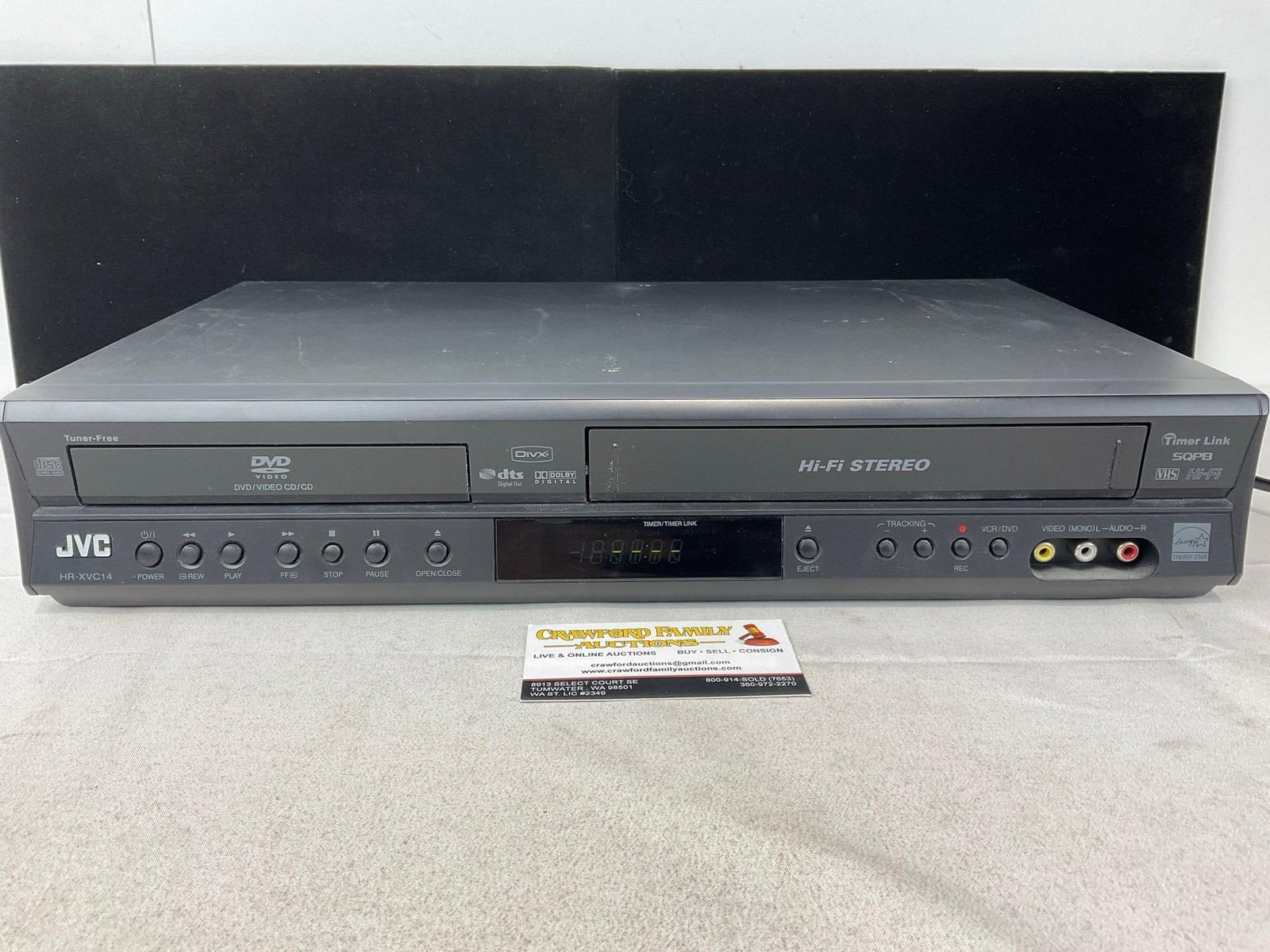Vintage JVC HR-XVC14BU, DVD Player & Video Cassette Recorder, 4h x 18w x 11d inches, tested/working (1 of 5)