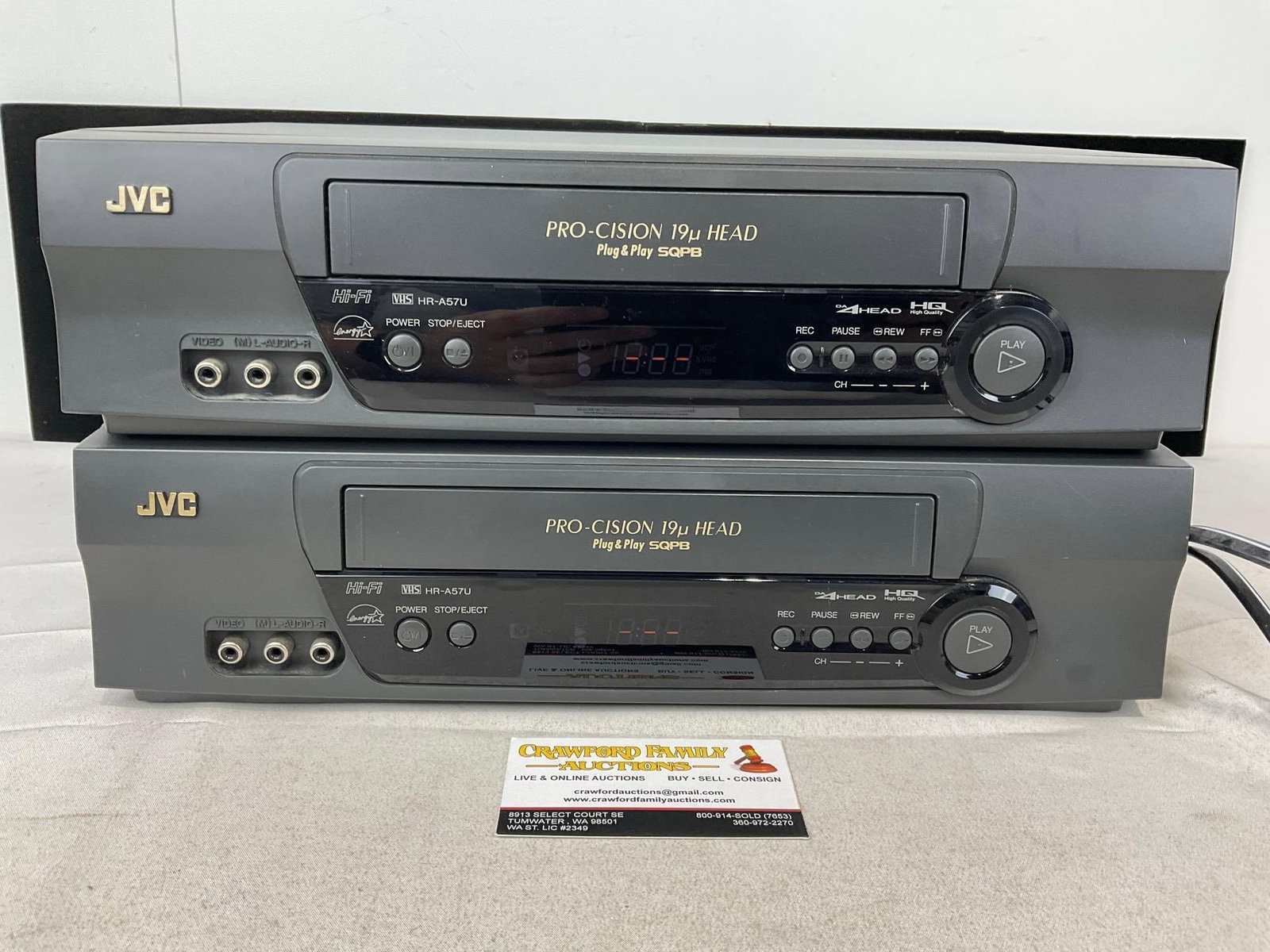 Pair of JVC HR-A57U Video Cassette Recorders, tested & working (1 of 3)