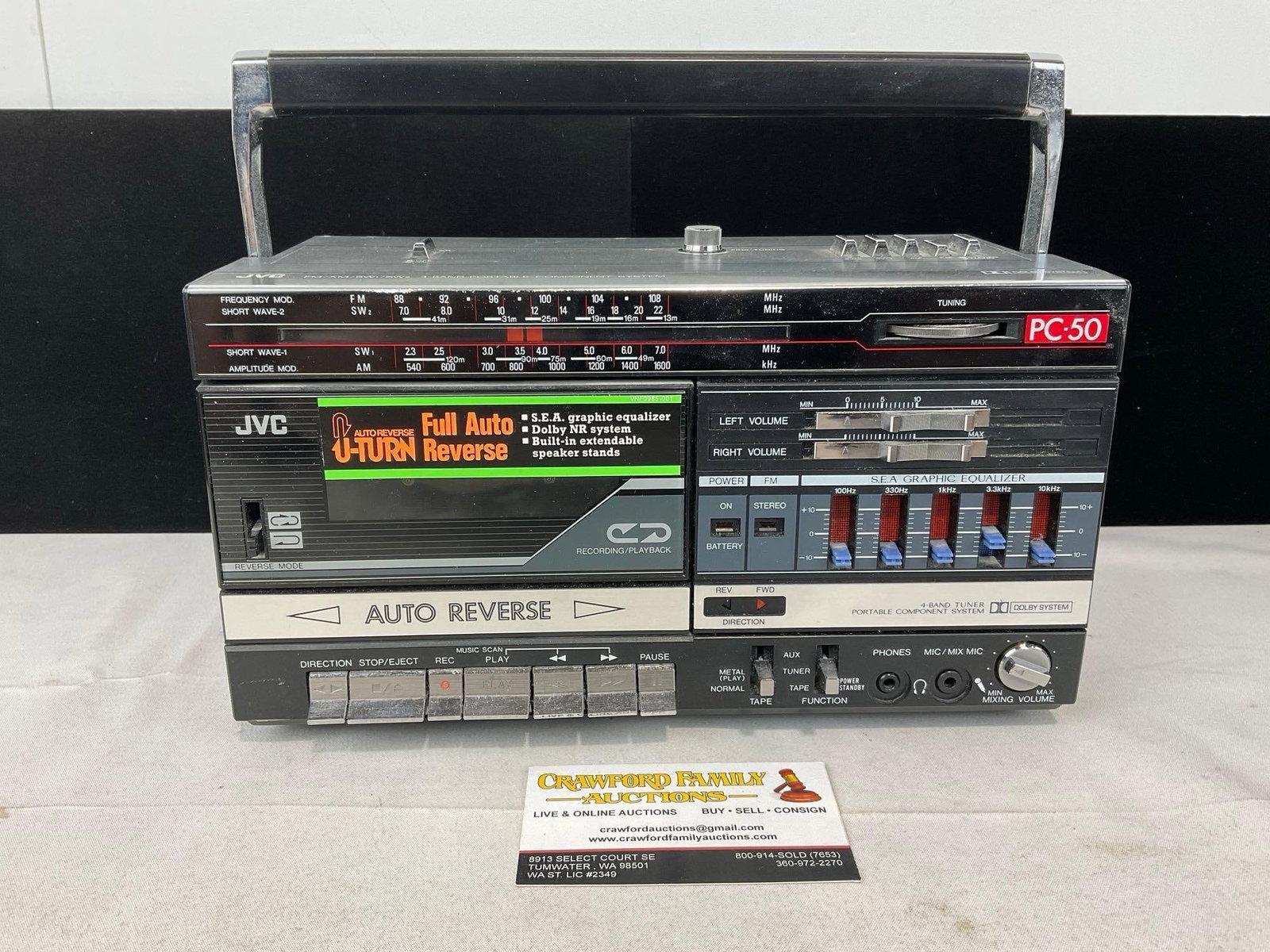 JVC model PC-50J Cassette Receiver Speaker System, 7h x 11w x 8d, no cable included (1 of 5)