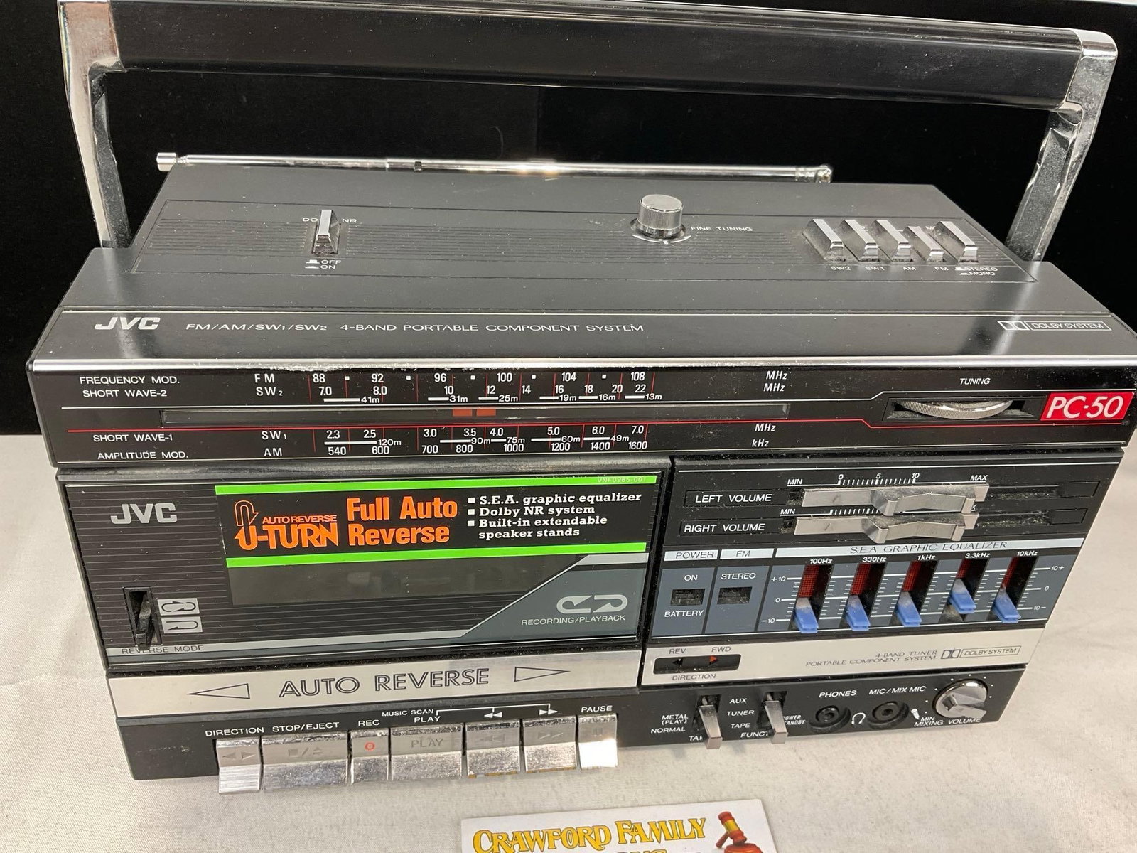 JVC model PC-50J Cassette Receiver Speaker System, 7h x 11w x 8d, no cable included - 2