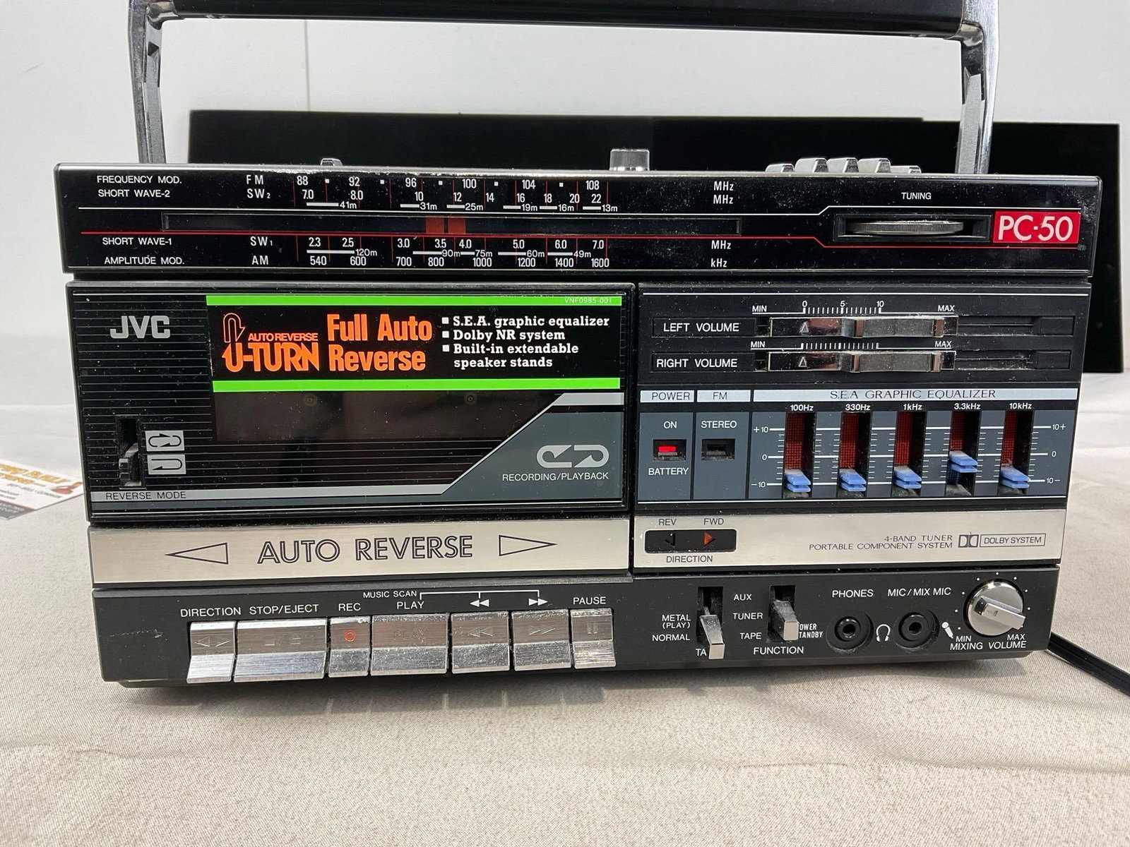 JVC model PC-50J Cassette Receiver Speaker System, 7h x 11w x 8d, no cable included - 5