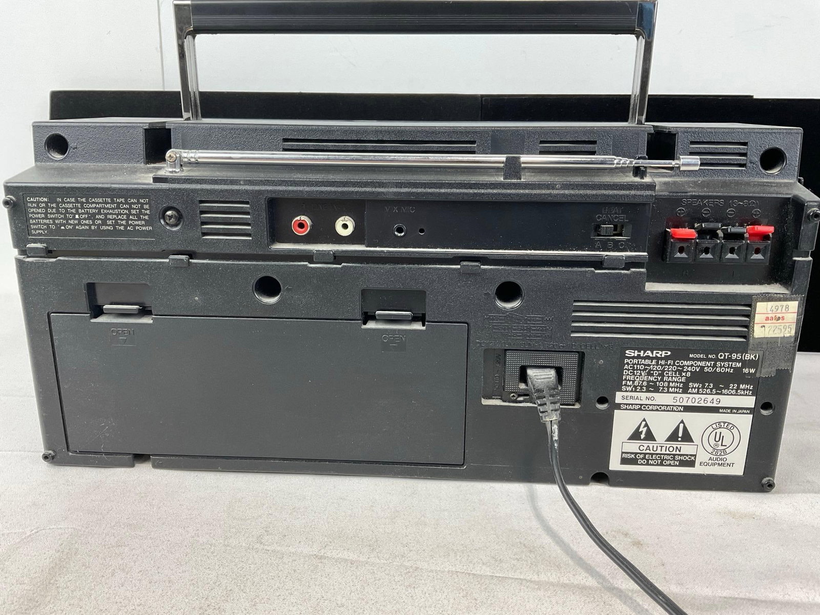 Sharp QT95bk Portable Hi-Fi Component System, 8h x 16w x 7d inches - 4