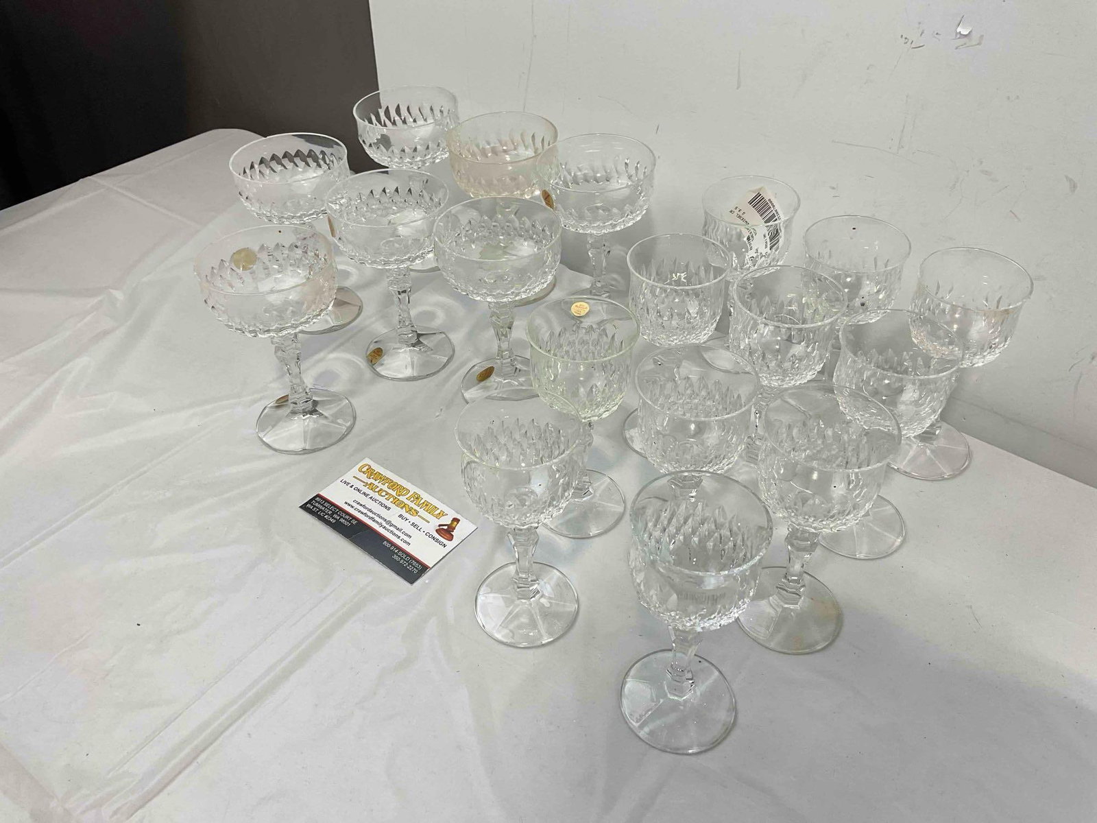 18 pcs Cristallerie Zwiesel German Leaded Crystal Cordial & Sorbet Glasses. Good Condition. - 2