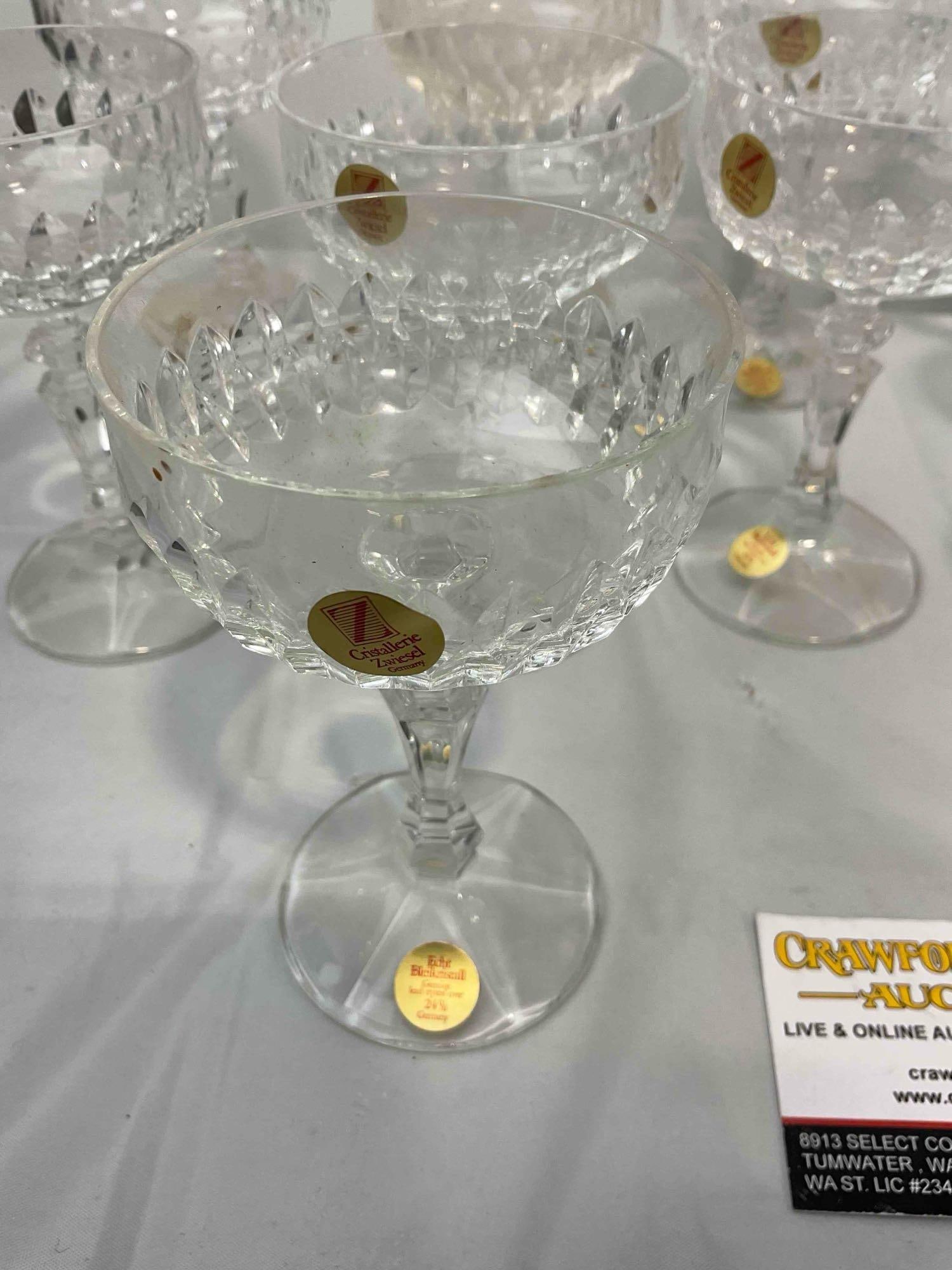 18 pcs Cristallerie Zwiesel German Leaded Crystal Cordial & Sorbet Glasses. Good Condition. - 5
