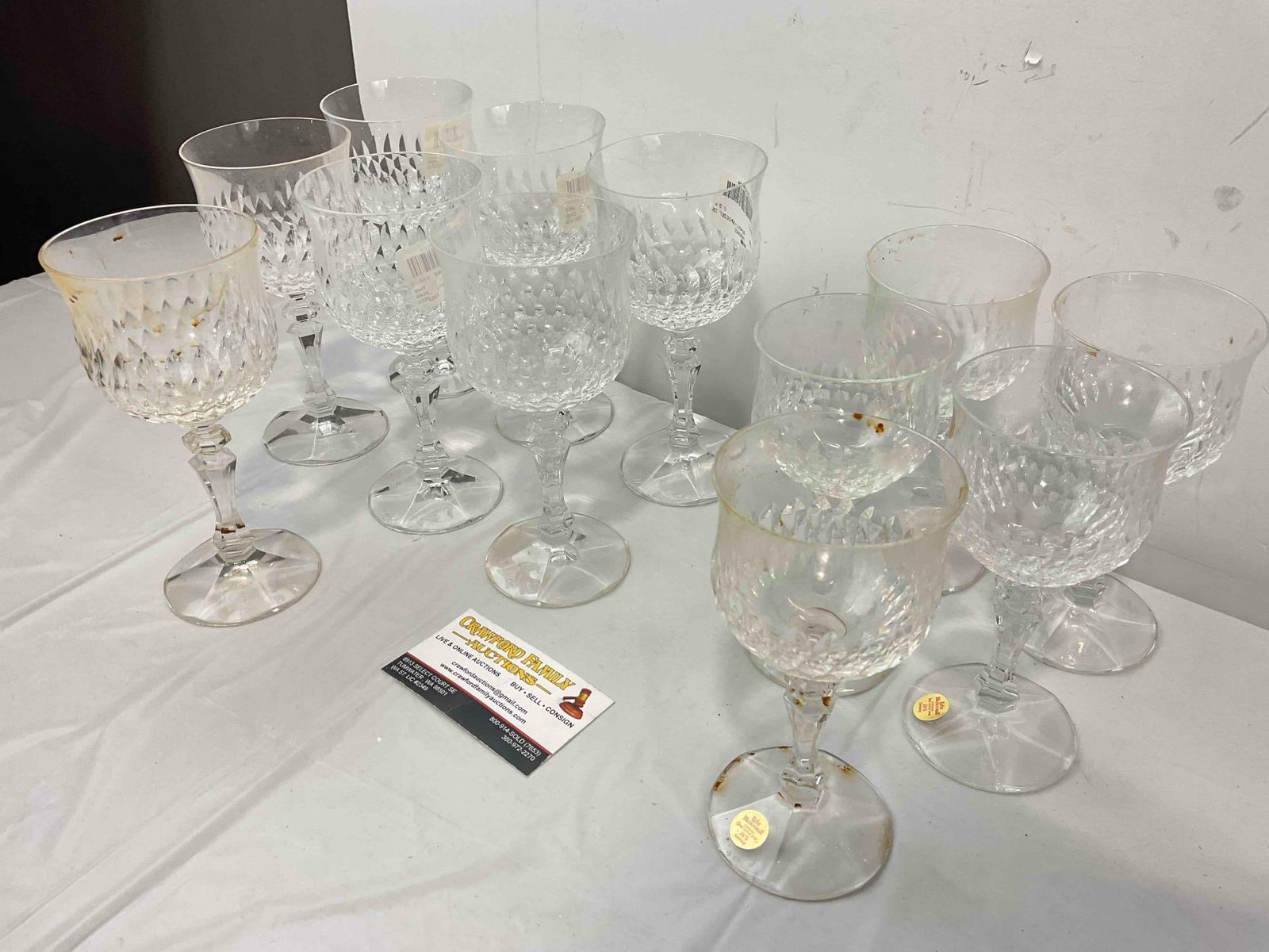 12 pcs Cristallerie Zwiesel German Leaded Crystal Wine Glasses. Good Condition. See pics. - 2
