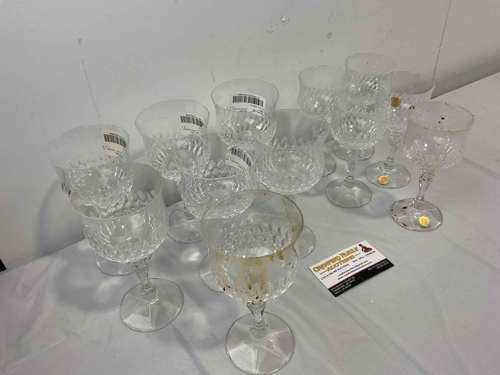 12 pcs Cristallerie Zwiesel German Leaded Crystal Wine Glasses. Good Condition. See pics. - 3