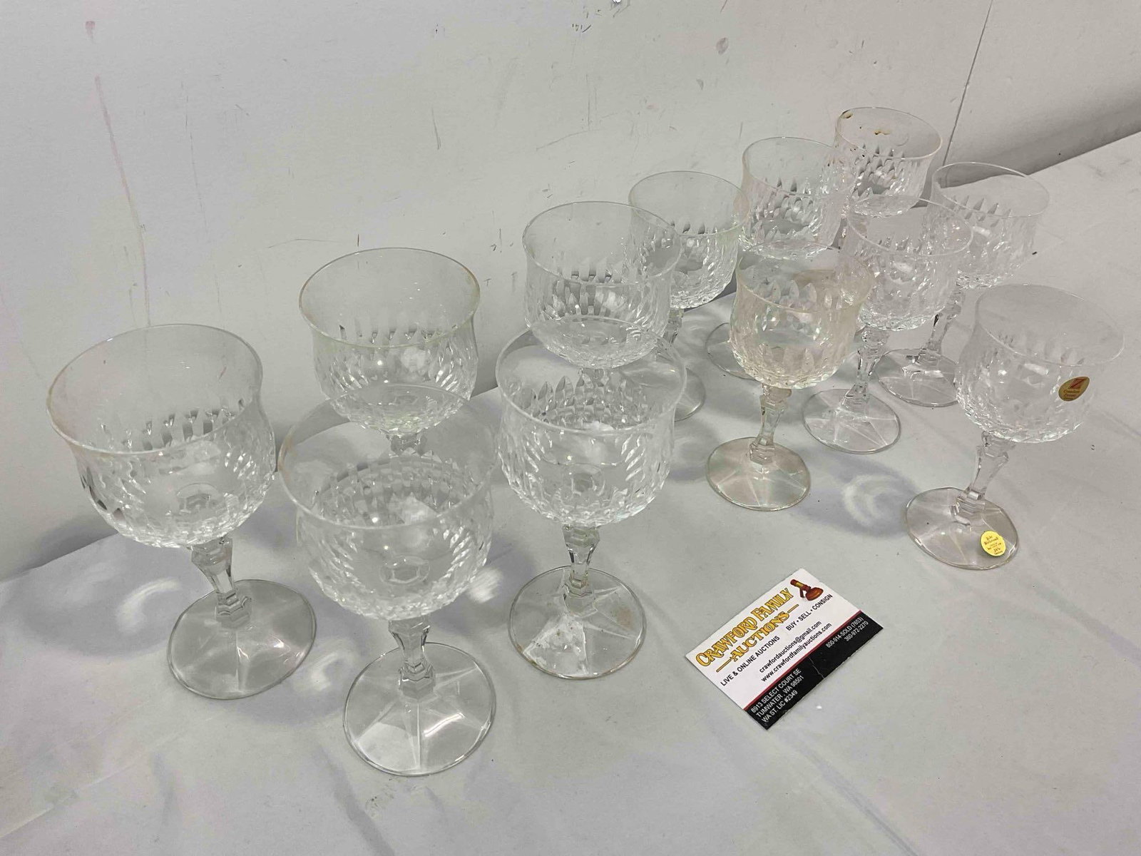 12 pcs Vintage Cristallerie Zwiesel German Crystal Leaded Glasses, 5x Wine & 7x Cordial. See pics. - 3