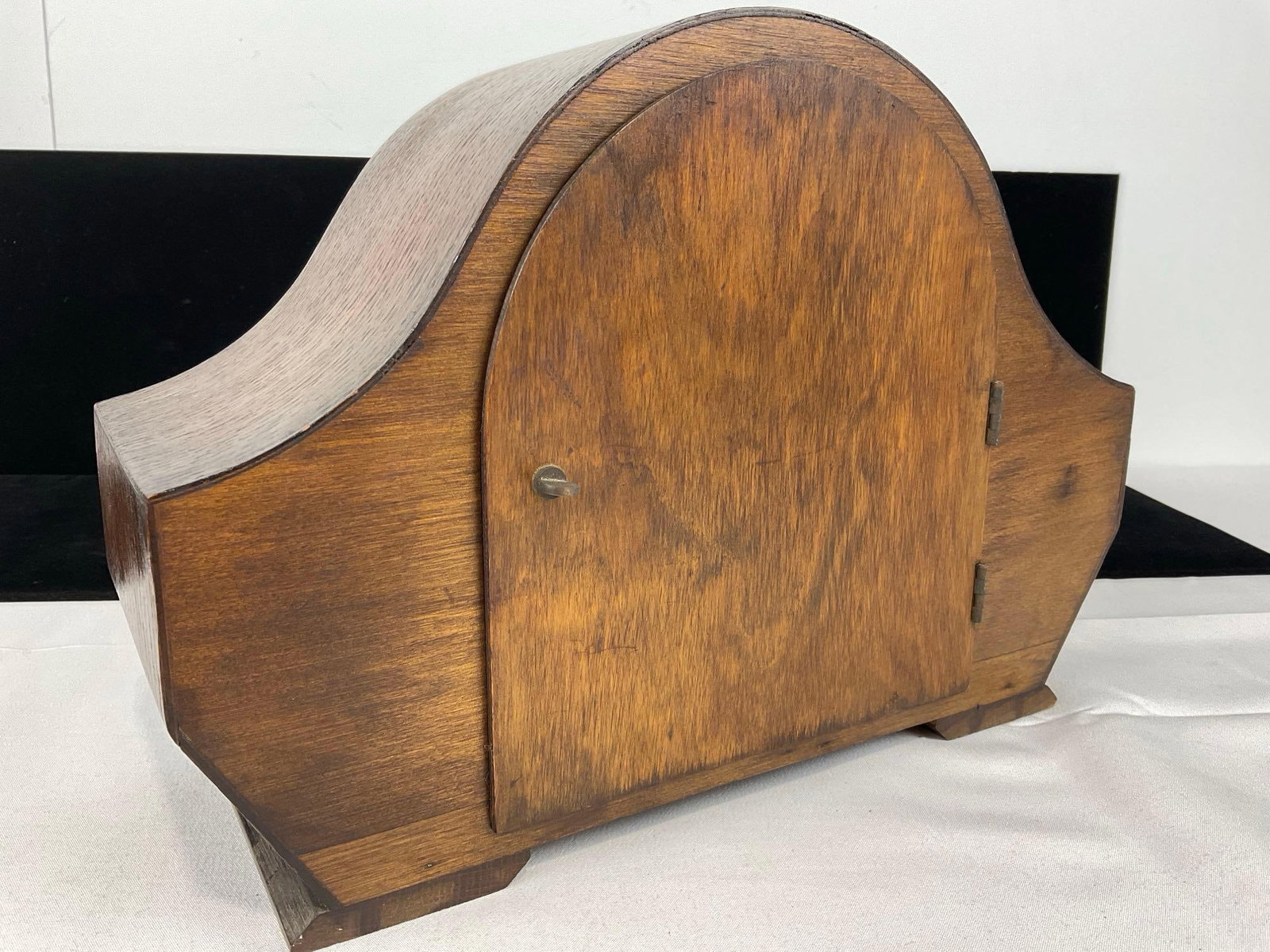 Early 20th Century Haller English Oak Mantel Clock Time Strike, 10h x 13w x 6d inches - 4