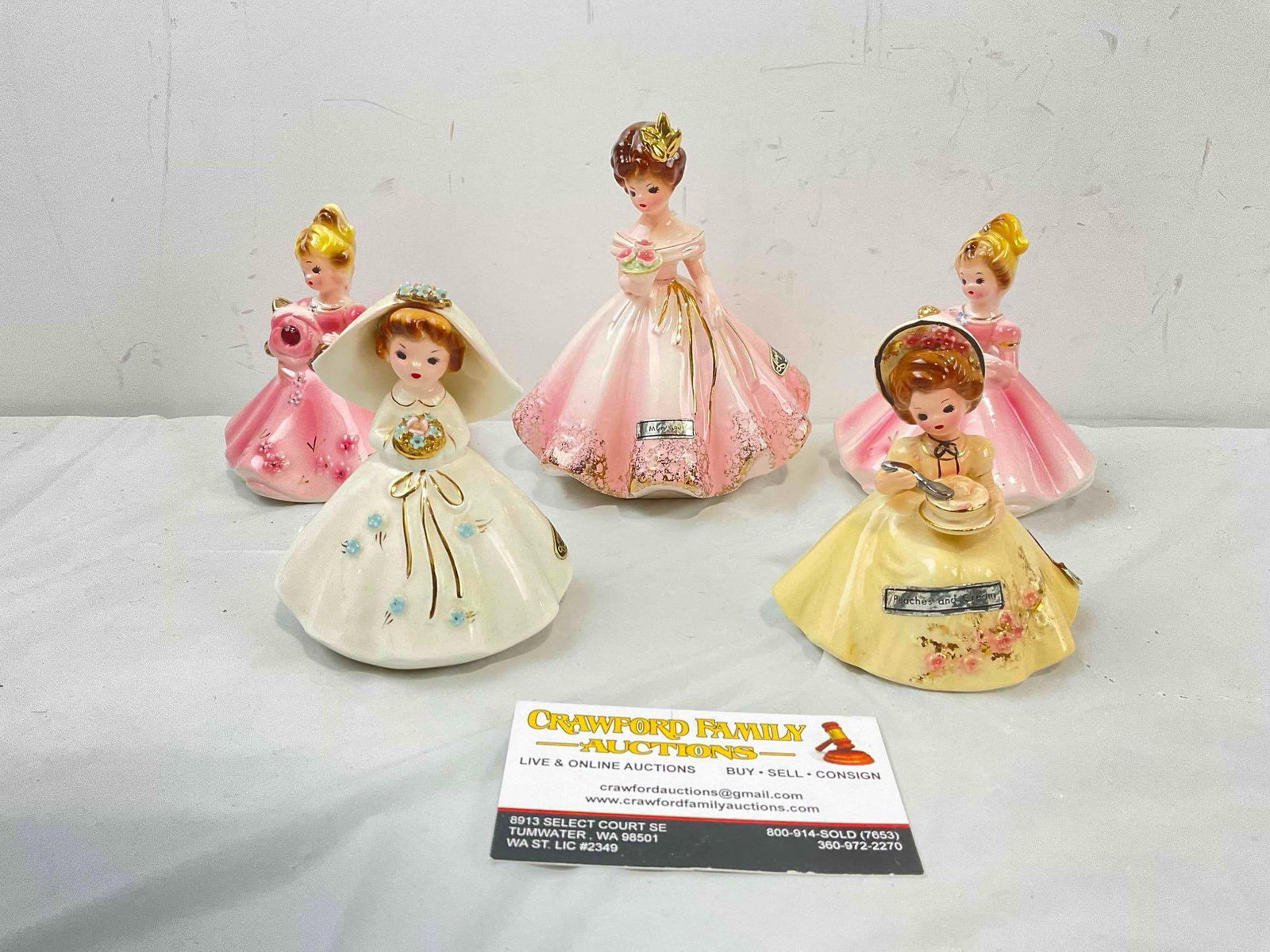 5 pcs Vintage Josef Originals Ceramic Lady Figurines, incl. Jan. Birthstone, Mary-Lou & More! (1 of 5)