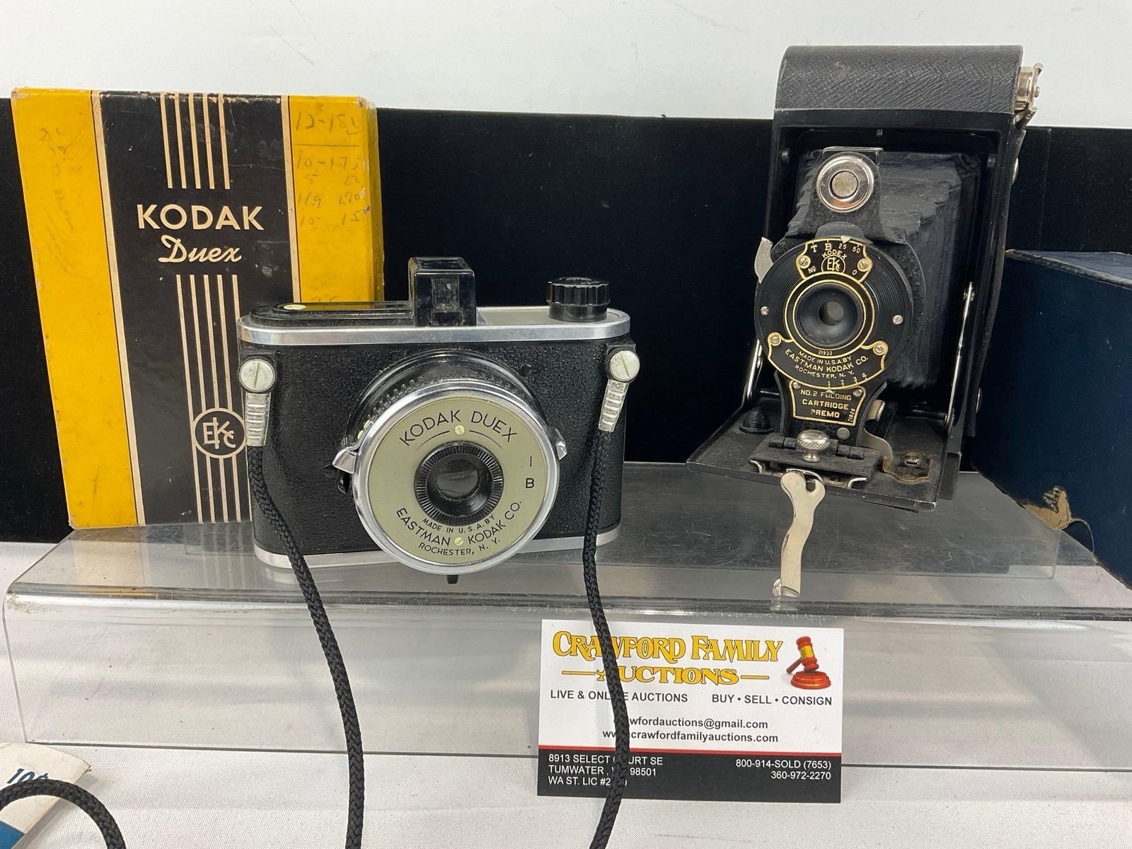 2x Eastman Kodak Co. Cameras, Kodak Duex w/Box & No. 2 Folding Cartridge Premo (1 of 9)