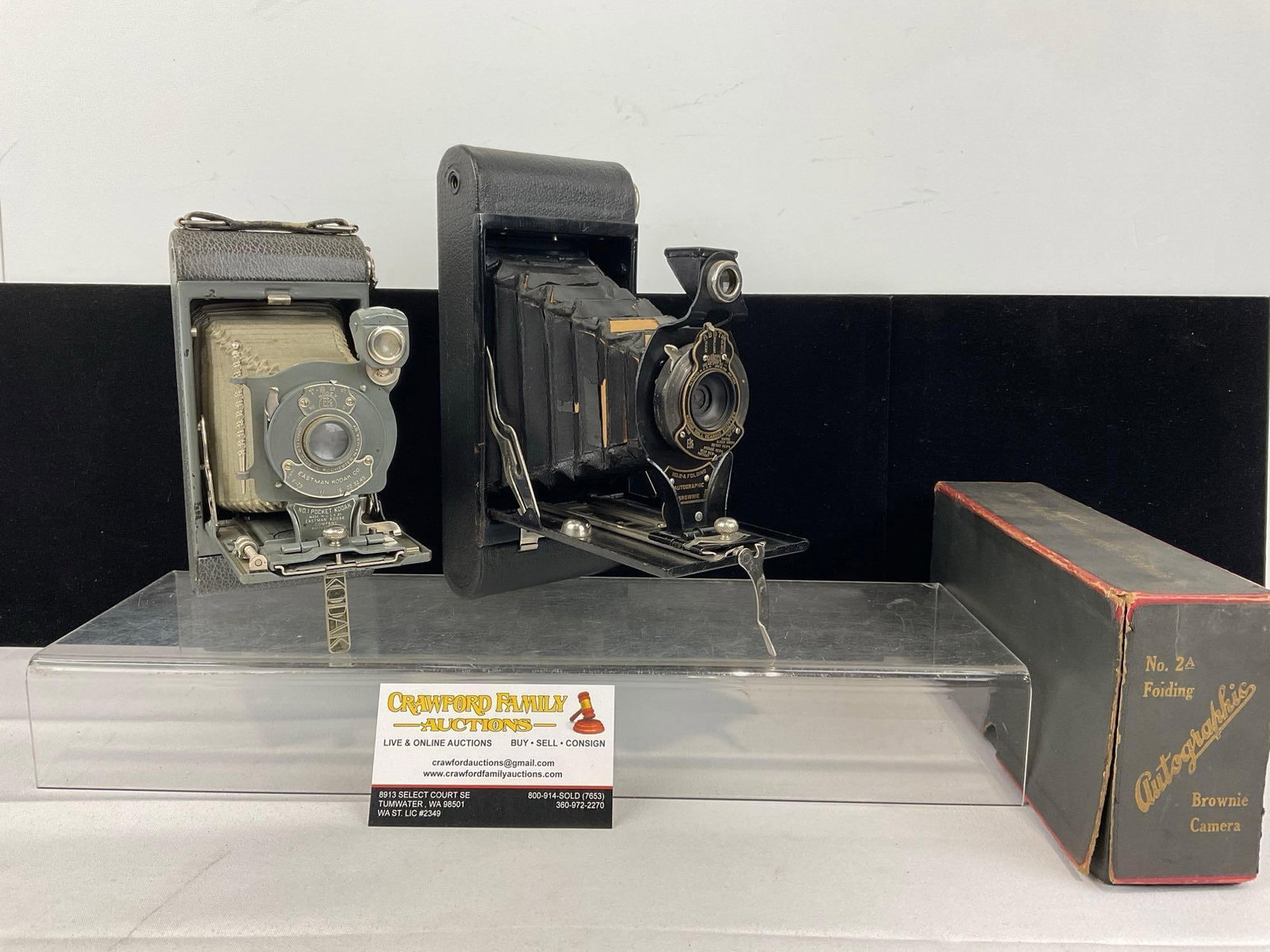 2 Eastman Kodak Co Cameras, No.1 Pocket Kodak & No.2-A Folding Autographic Brownie (1 of 5)