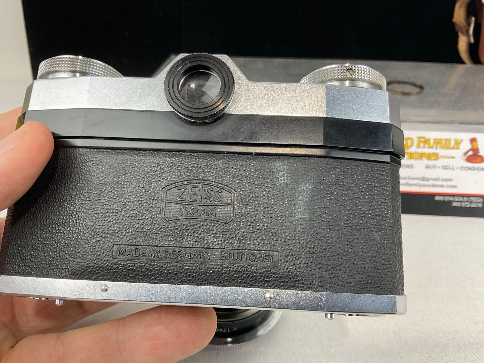Vintage Zeiss Ikon Contaflex 35mm Camera Body w/Carl Zeiss Tessar 45mm Lens w/Leather Field Case - 6