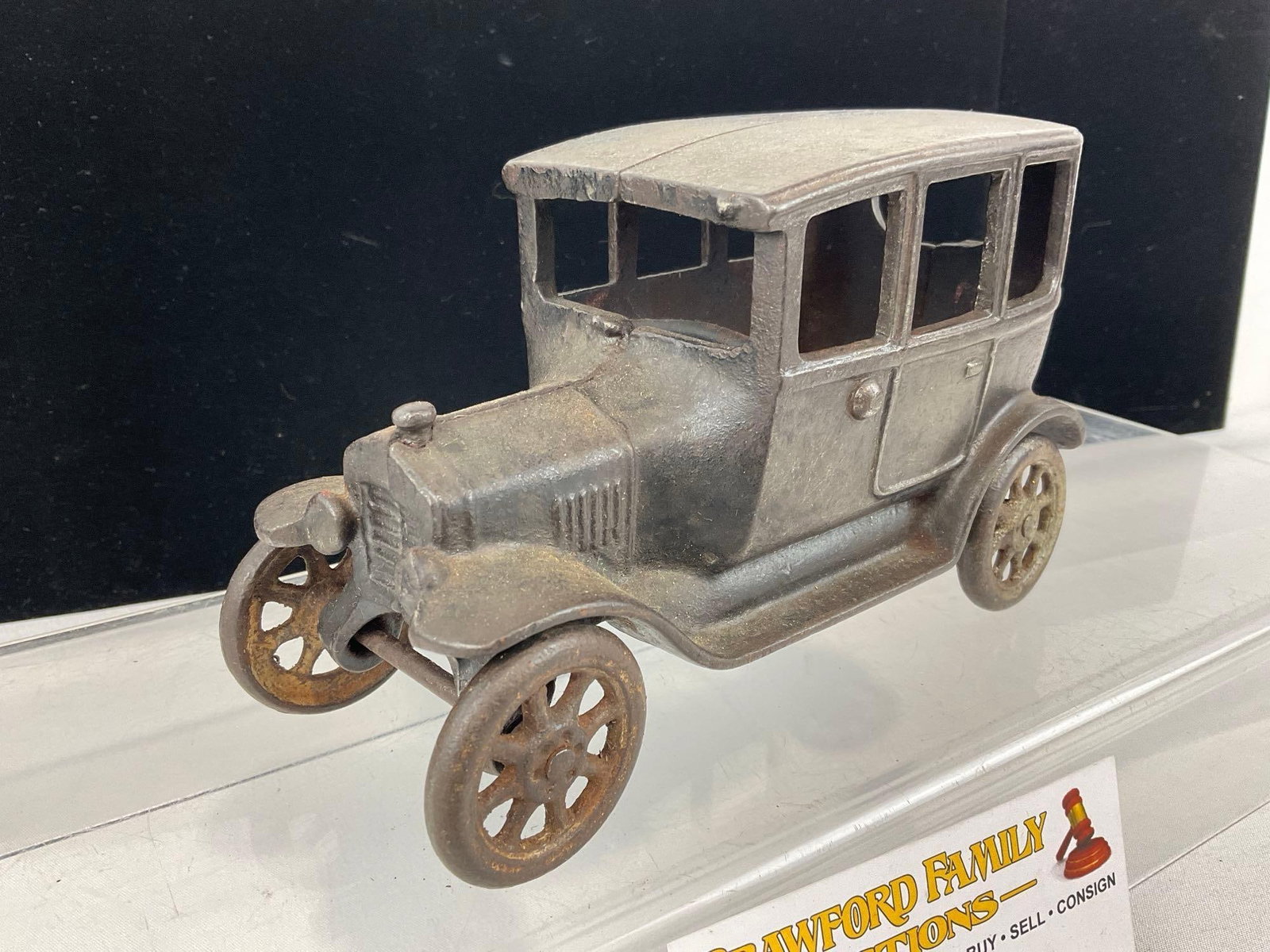 Early 20th Century Arcade Mfg Co. Cast Iron Toy Car, looks unpainted, Ford Model T Sedan - 2