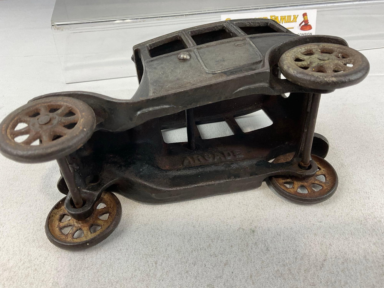 Early 20th Century Arcade Mfg Co. Cast Iron Toy Car, looks unpainted, Ford Model T Sedan - 4