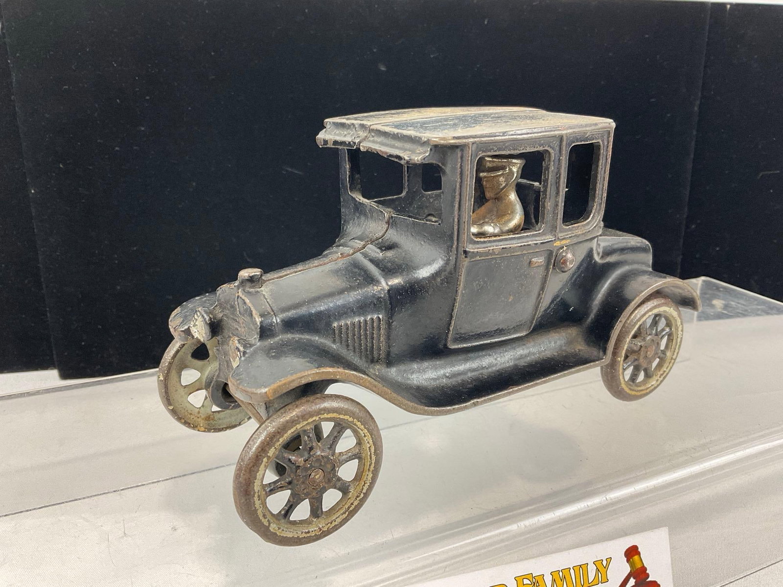 Early 20th Century Arcade Mfg Co. Cast Iron Toy Car, Ford Model T Coupe w/Cast Driver piece - 2