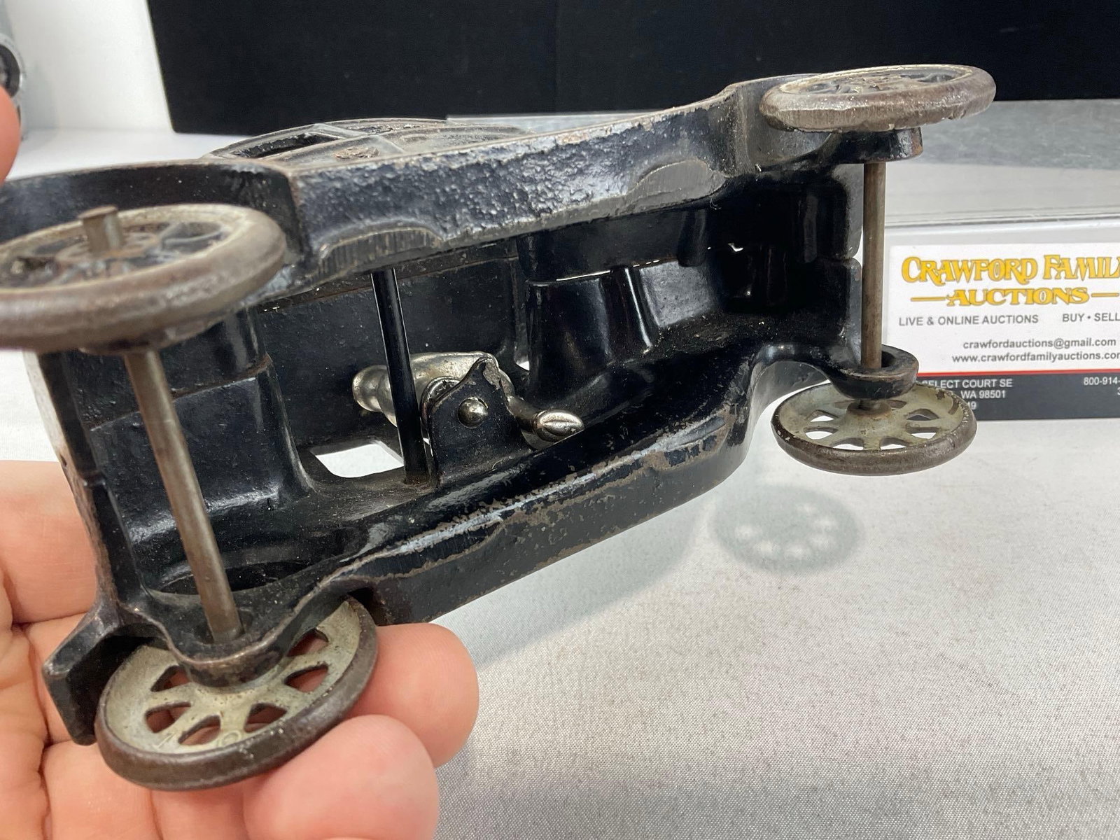 Early 20th Century Arcade Mfg Co. Cast Iron Toy Car, Ford Model T Coupe w/Cast Driver piece - 7