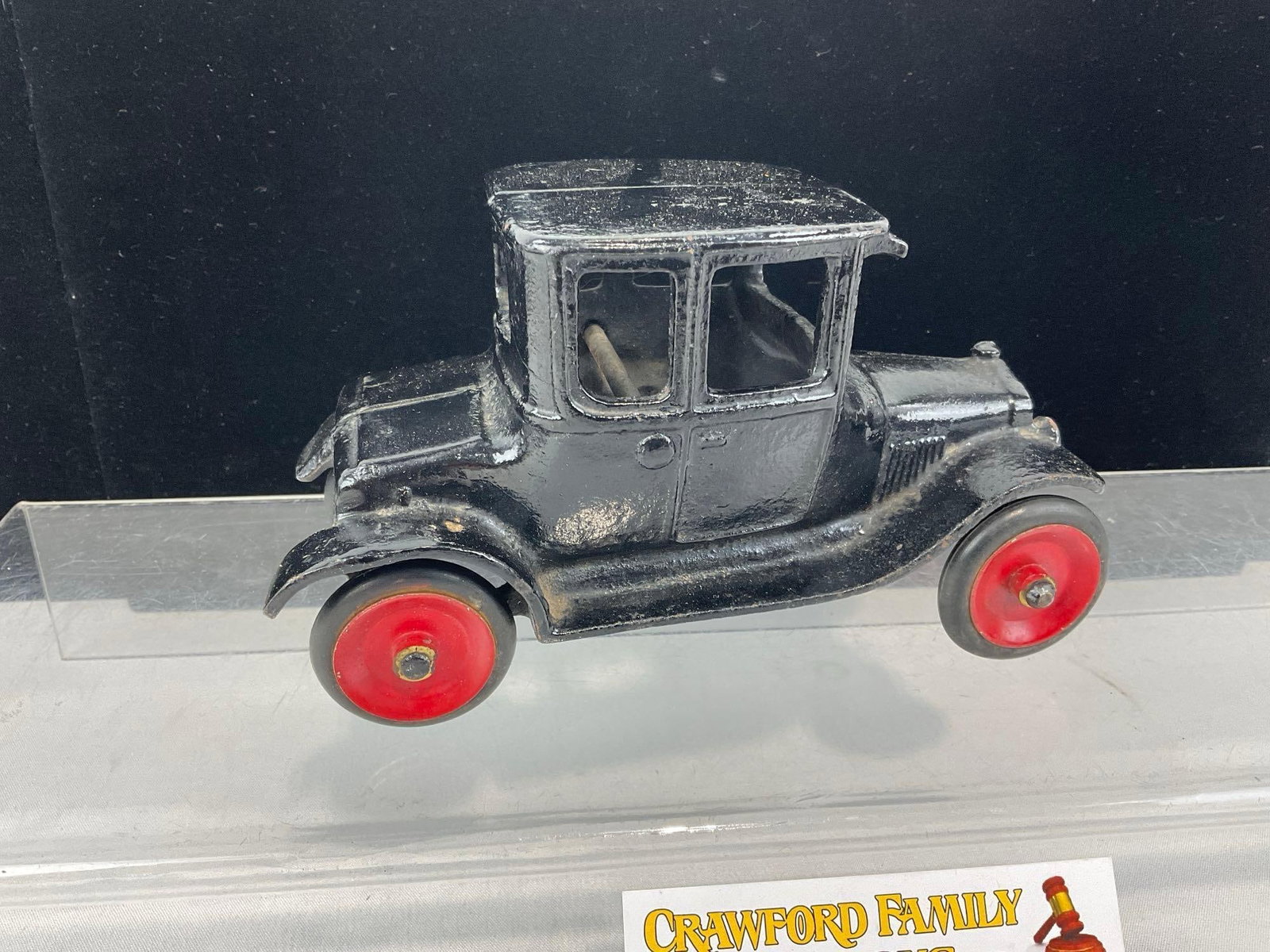 Early 20th Century Arcade Mfg Co. Cast Iron Toy Car, Ford Model T Coupe, Painted Black w/Red Wheels - 3