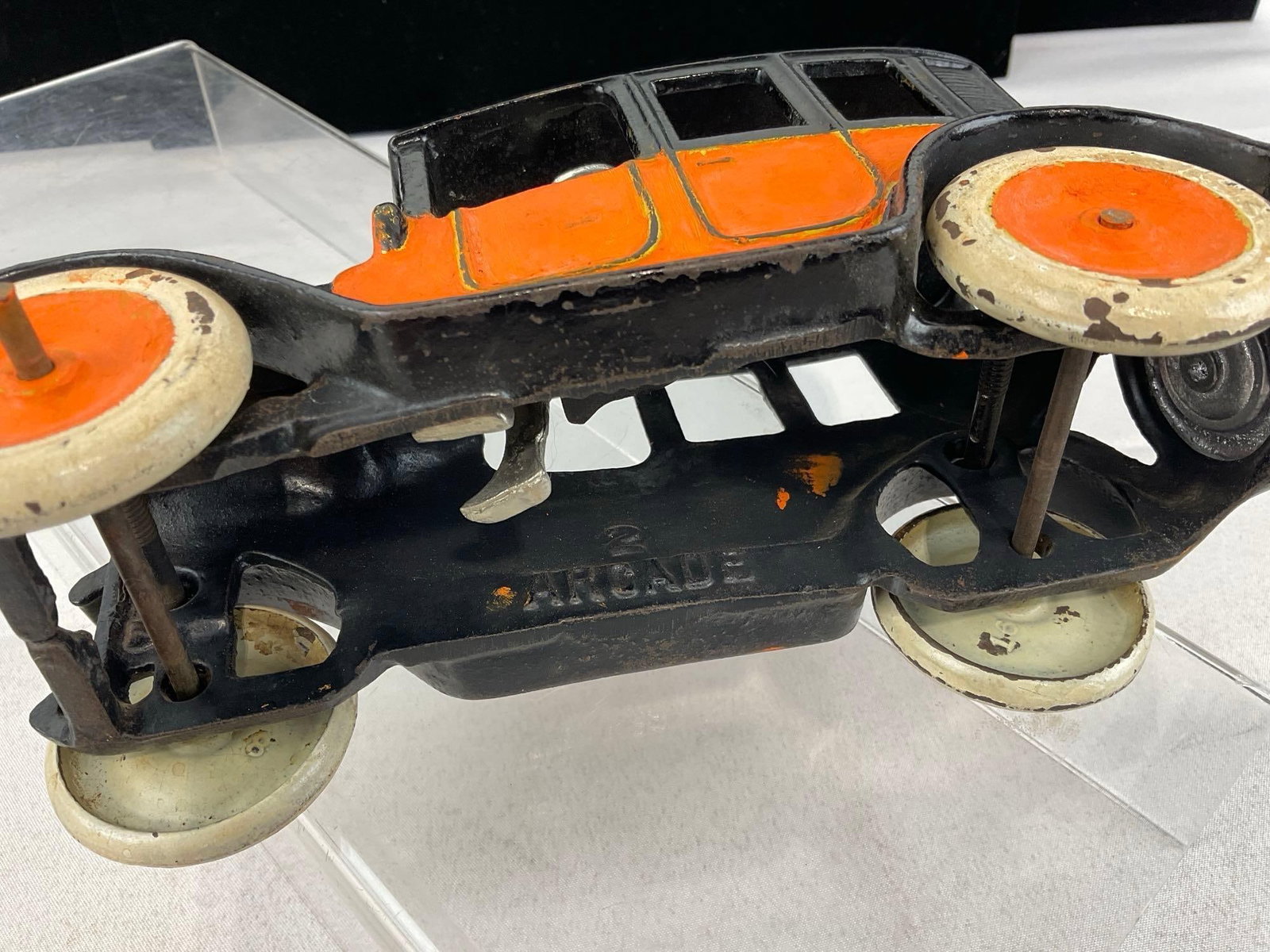 Early 20th Century Arcade Mfg Co. Cast Iron Toy Car, Ford Model T, Black/Yellow Taxi white wall t... - 6