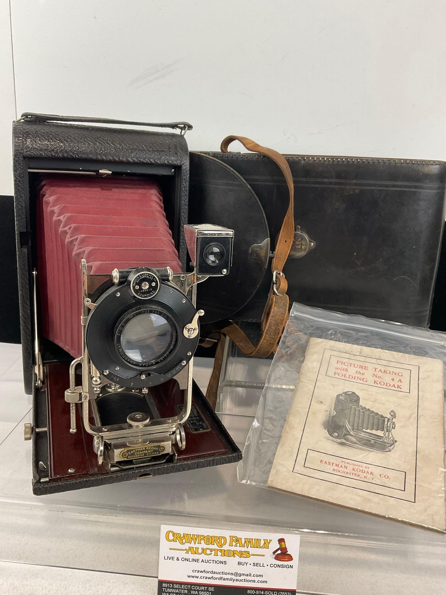 Early 20th Century Eastman Kodak No. 4A Folding Kodak Camera w/Carrying Case (1 of 9)