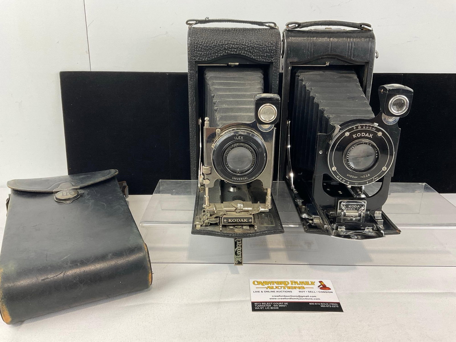 Pair of Film Cameras, No. 3A Autographic Kodak & Kodak Diodak No.2A Lens (1 of 9)