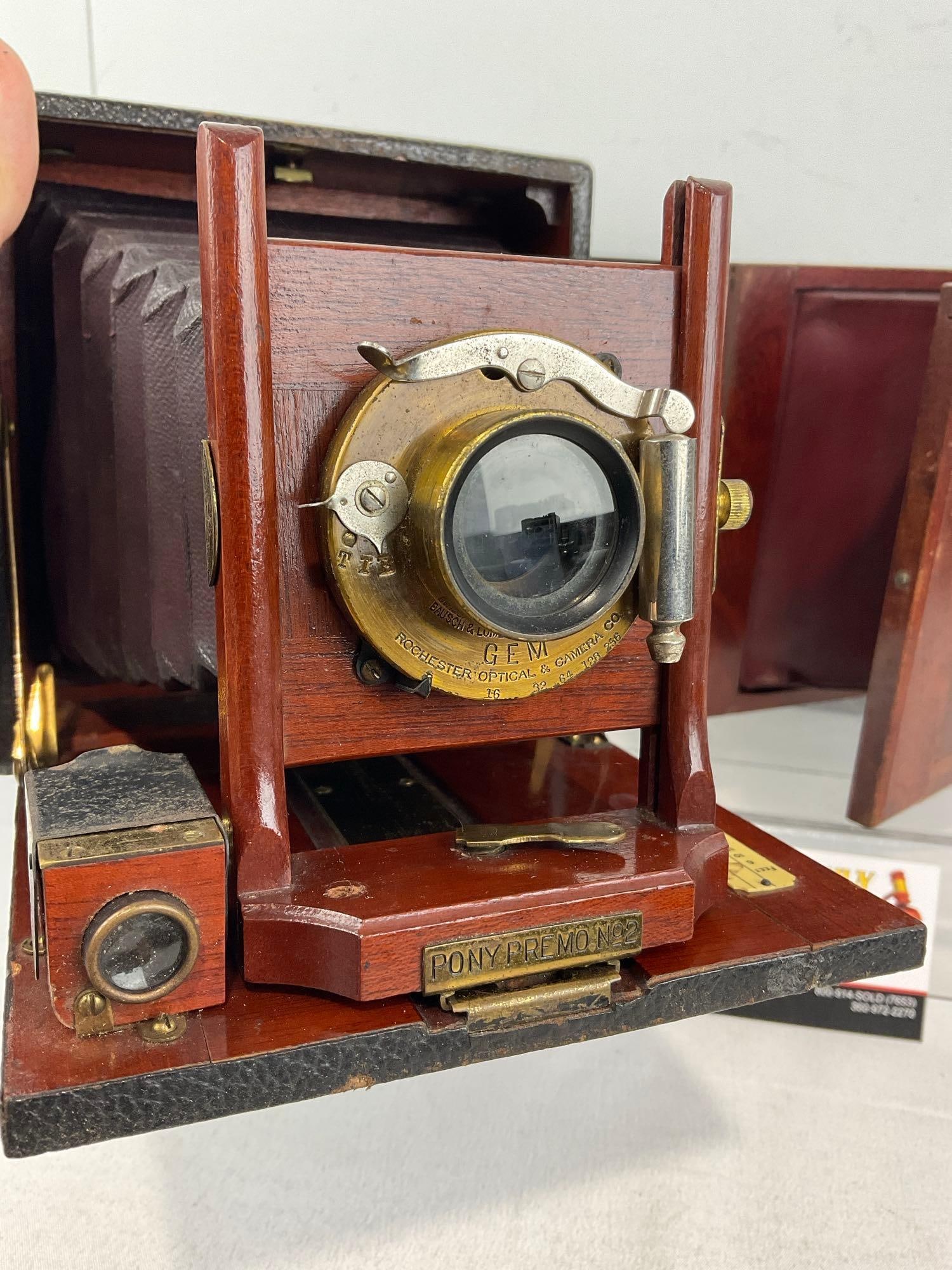 Antique Turn of the Century Rochester Optical Company Kodak Pony Premo no.2 Folding plate Camera - 2