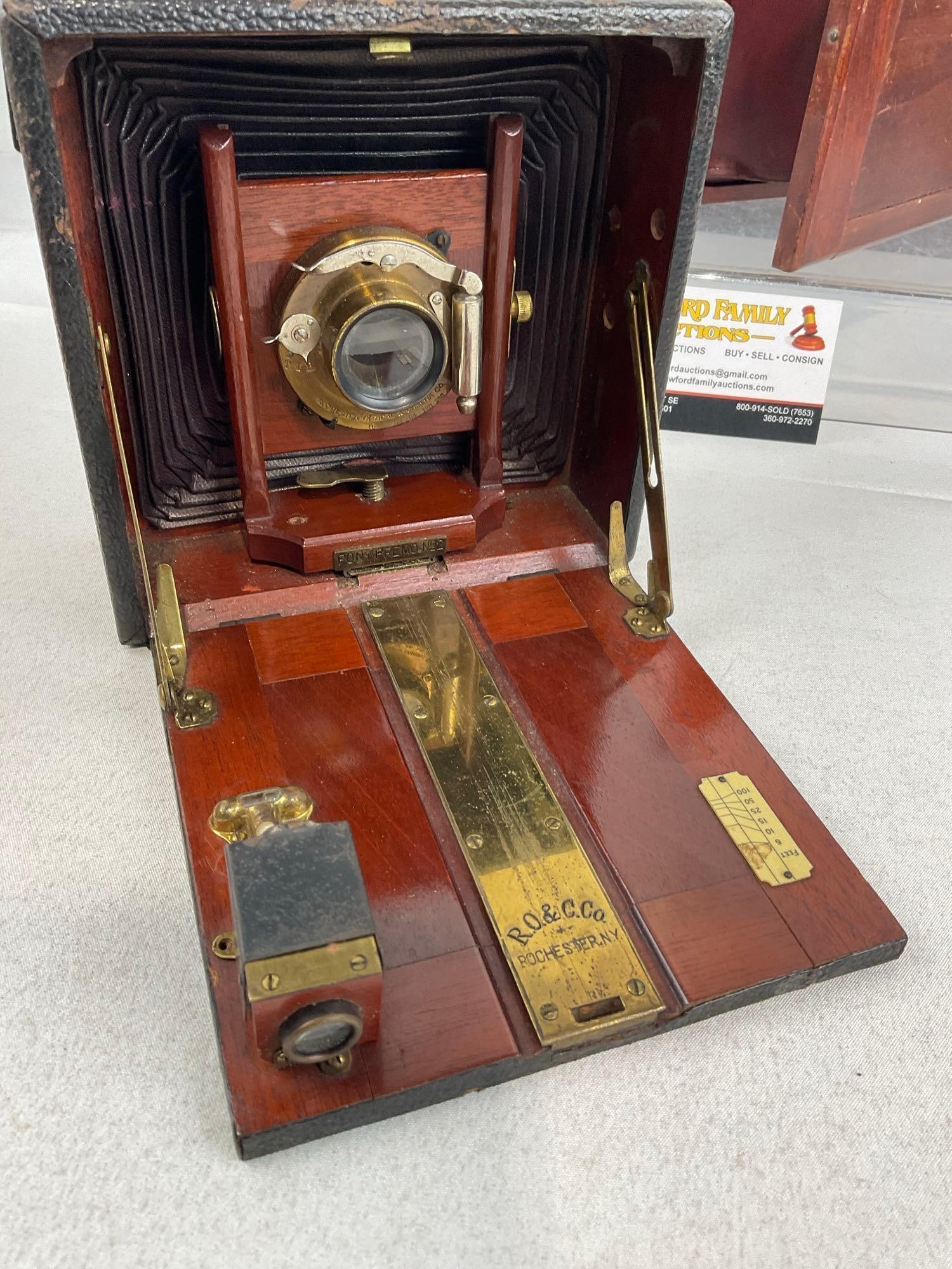 Antique Turn of the Century Rochester Optical Company Kodak Pony Premo no.2 Folding plate Camera - 4