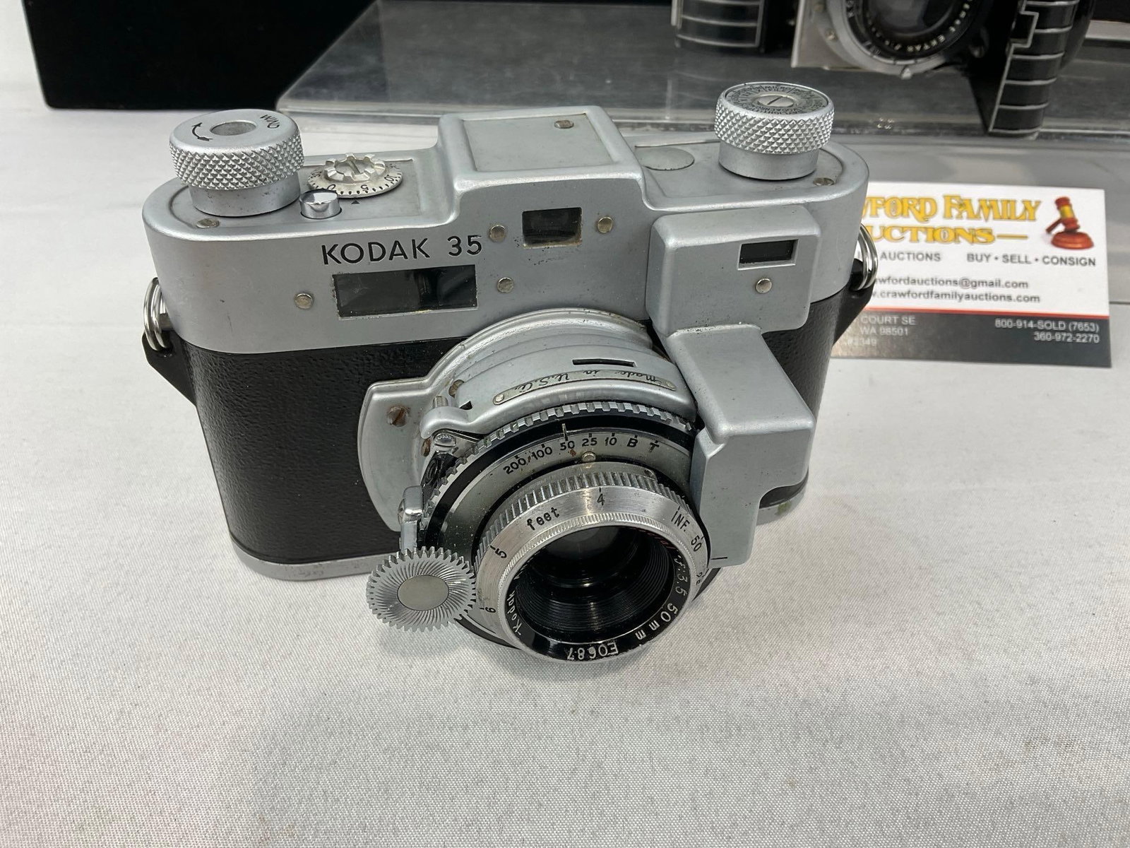 3 Kodak Cameras, Instamatic Reflex 126 film SLR, #35 Rangefinder Camera & Bantam Special Art Deco - 2