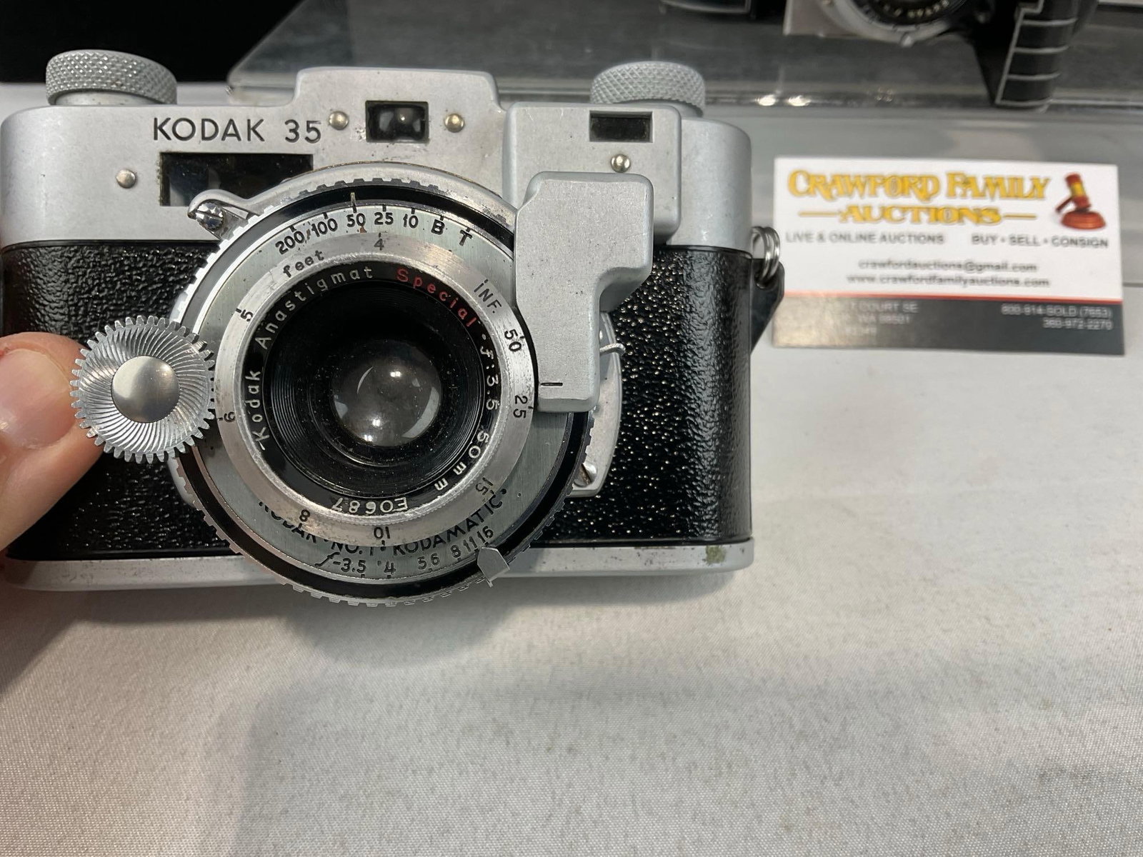 3 Kodak Cameras, Instamatic Reflex 126 film SLR, #35 Rangefinder Camera & Bantam Special Art Deco - 3