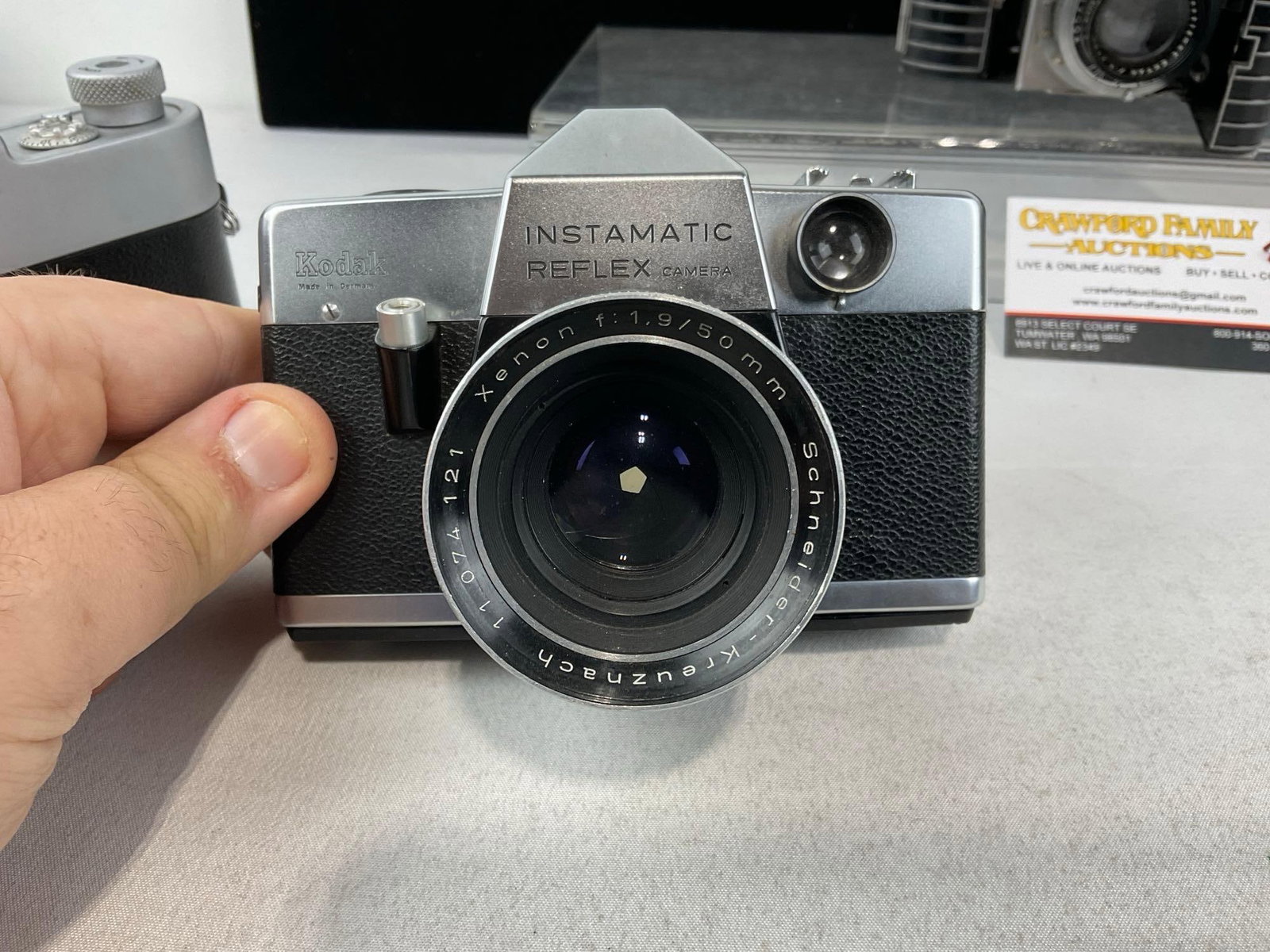 3 Kodak Cameras, Instamatic Reflex 126 film SLR, #35 Rangefinder Camera & Bantam Special Art Deco - 6