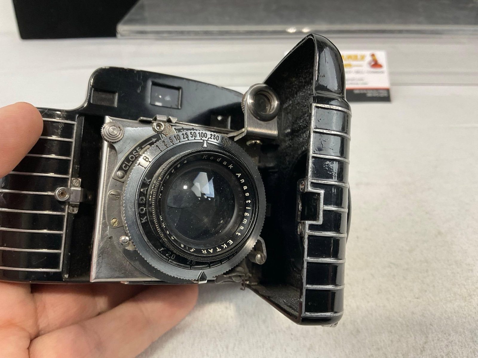 3 Kodak Cameras, Instamatic Reflex 126 film SLR, #35 Rangefinder Camera & Bantam Special Art Deco - 9