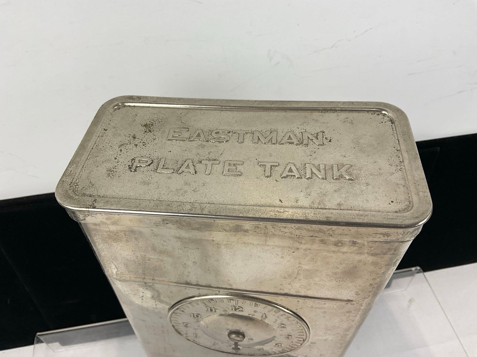 Eastman Kodak Plate Flat Tank Box, Developing box, Silver tone metal, 10h x 7w x 4d inches - 2