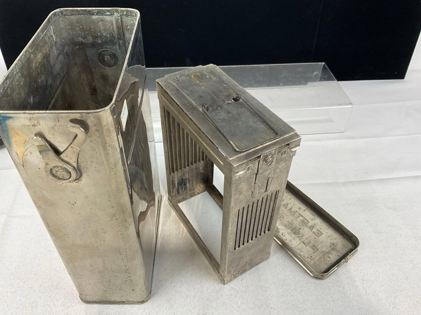 Eastman Kodak Plate Flat Tank Box, Developing box, Silver tone metal, 10h x 7w x 4d inches - 3
