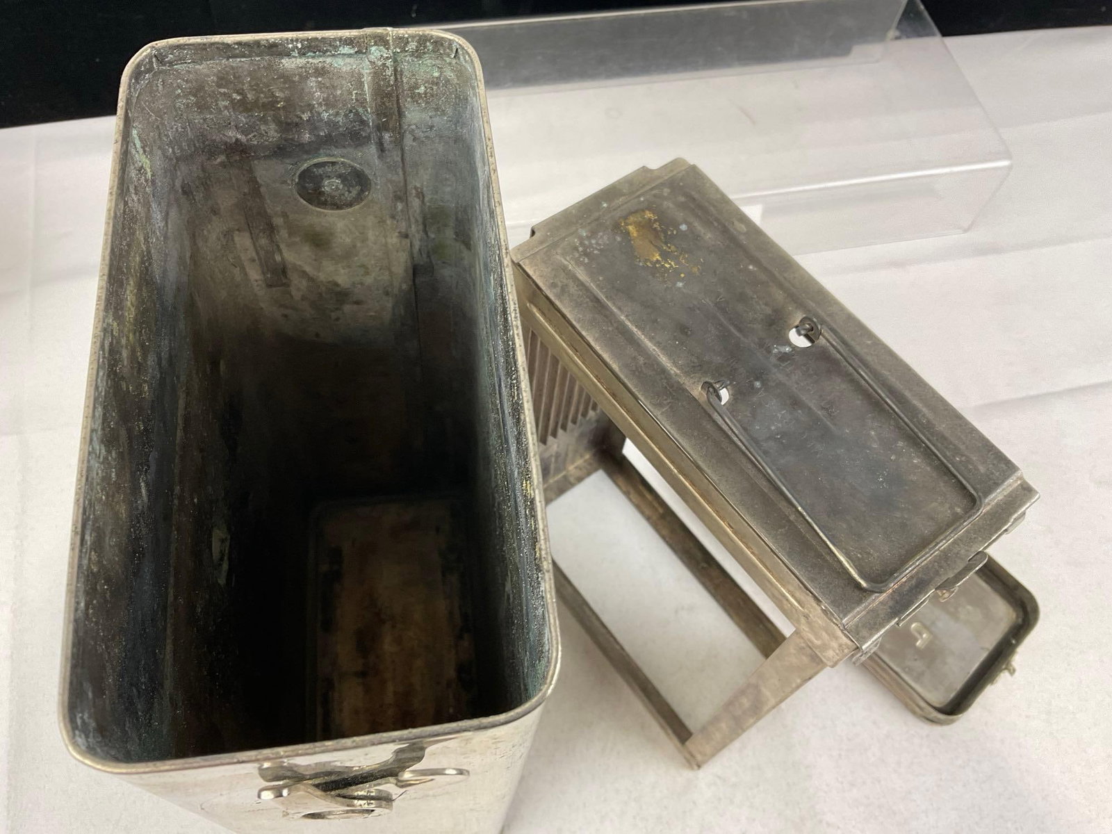 Eastman Kodak Plate Flat Tank Box, Developing box, Silver tone metal, 10h x 7w x 4d inches - 4
