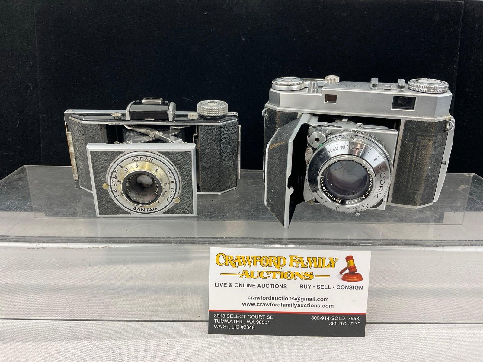 Pair of Vintage Kodak Cameras, Bantam w/47mm lens & Retina IIa w/Schneider-Kreuznach lens (1 of 10)