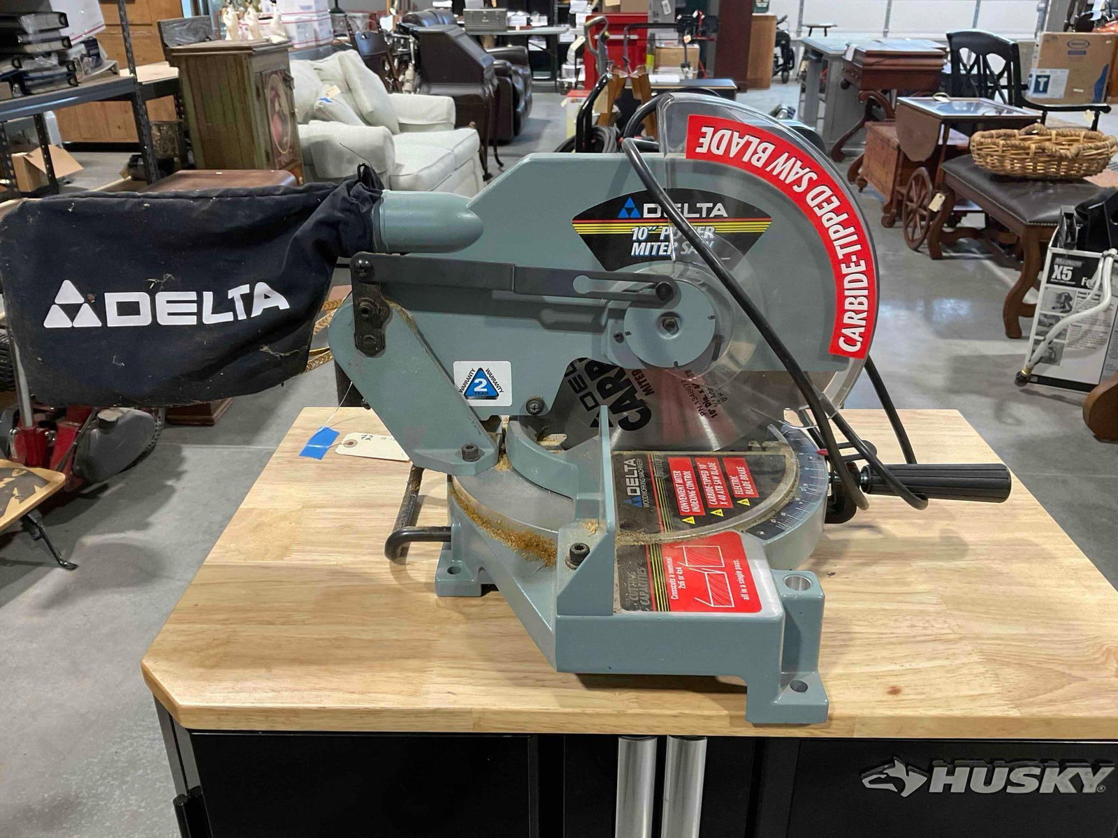 Delta 10" Power Miter Saw Model 36-070. Tested, Works. Fair Condition. See pics. (1 of 4)