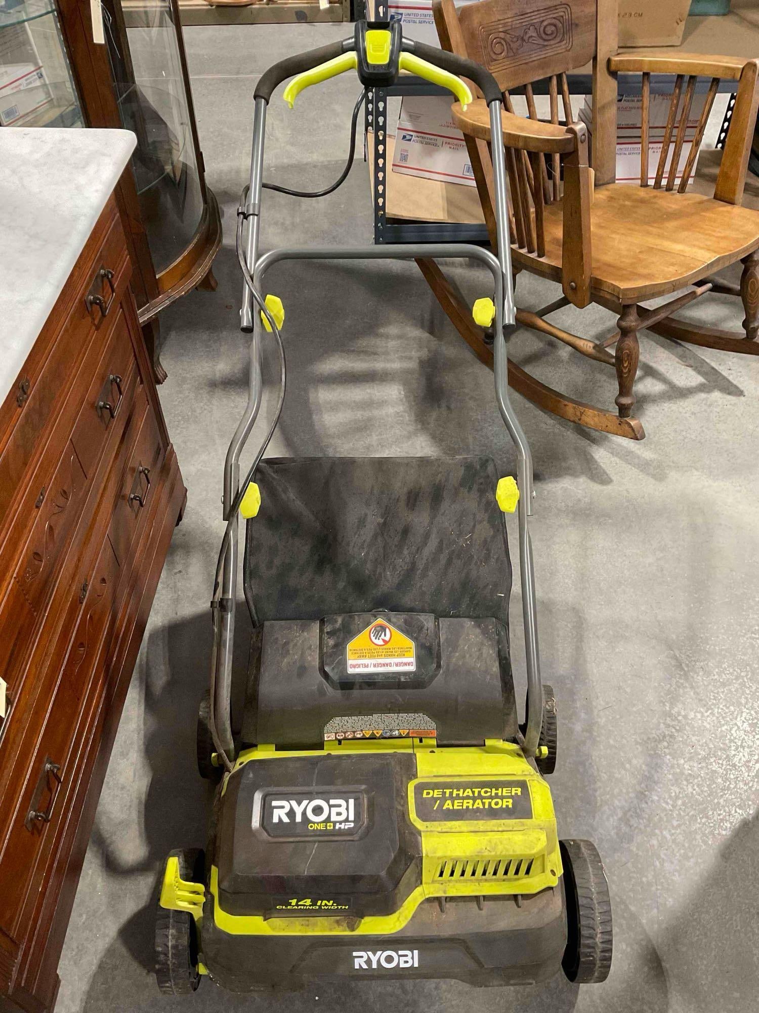 Ryobi Electric Dethatcher/Aerator Model P2704. Tested, Works. As Is Condition. See pics. (1 of 3)