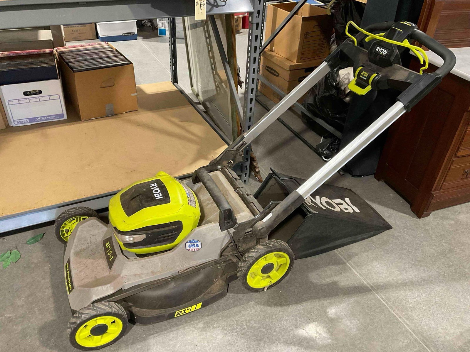 Ryobi 40V Self-Propelled Brushless 21" Lawnmower w/ Clippings Bag. Tested, Works. As Is. (1 of 3)
