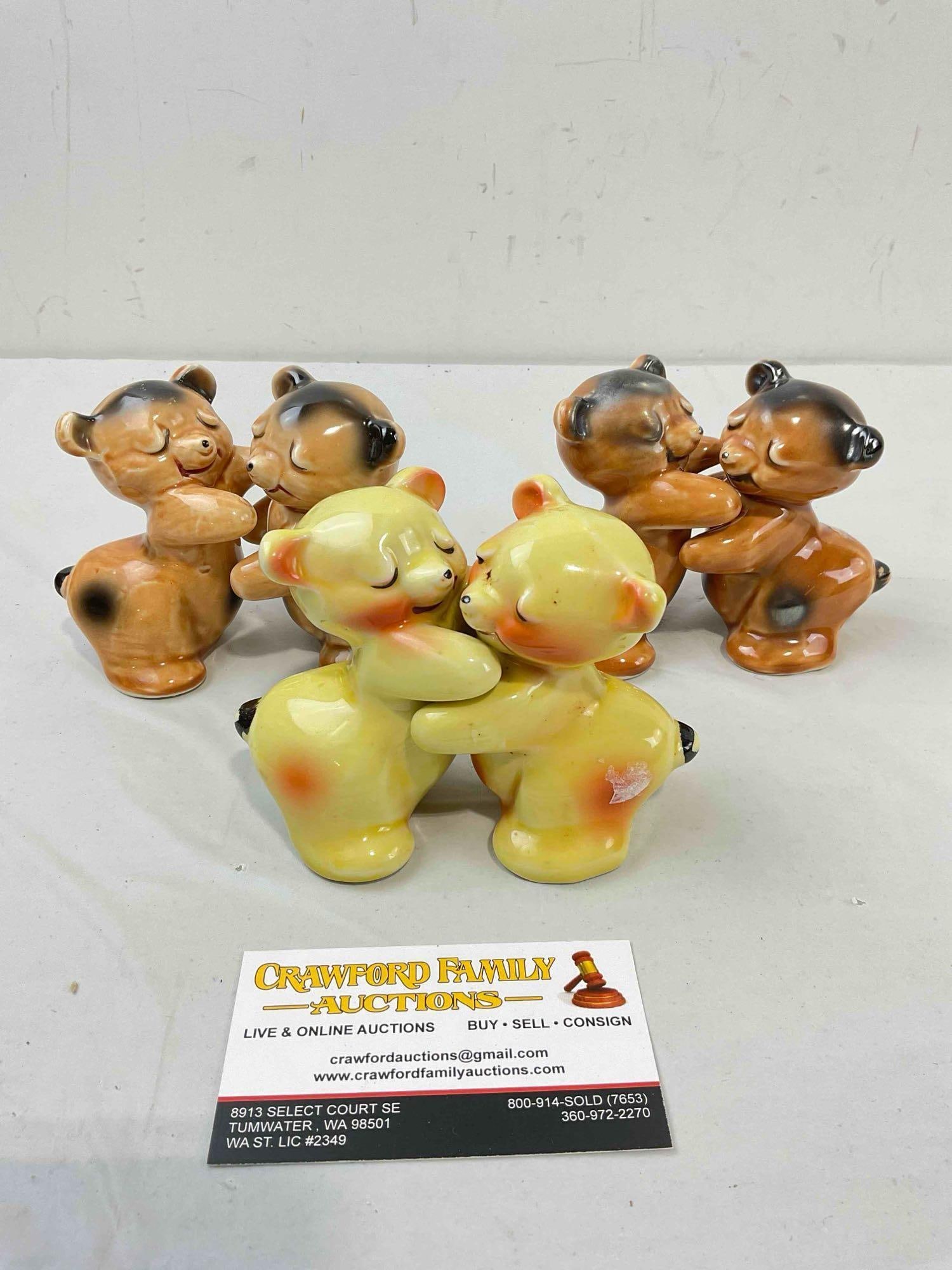 3 Pairs of Vintage VenTellingen Ceramic Salt & Pepper Shakers incl. Bears. Fair Condition. See pi... (1 of 6)