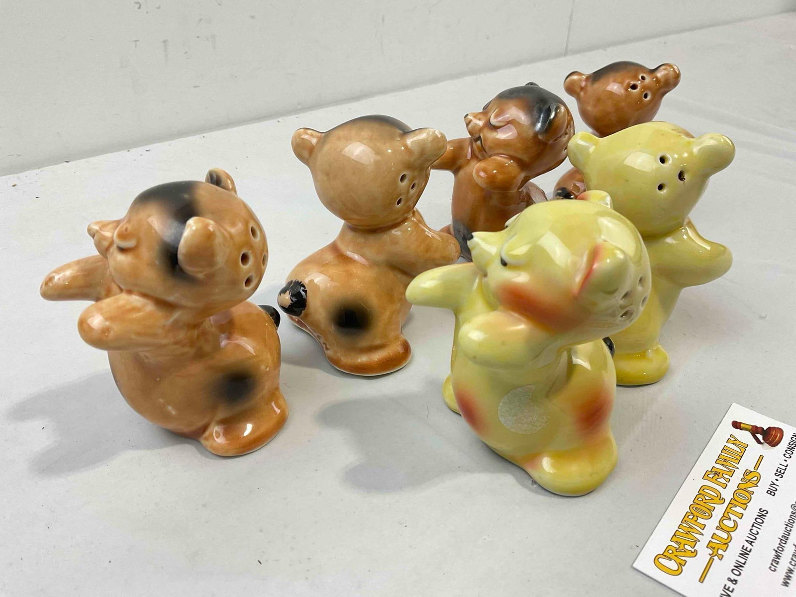 3 Pairs of Vintage VenTellingen Ceramic Salt & Pepper Shakers incl. Bears. Fair Condition. See pi... - 5