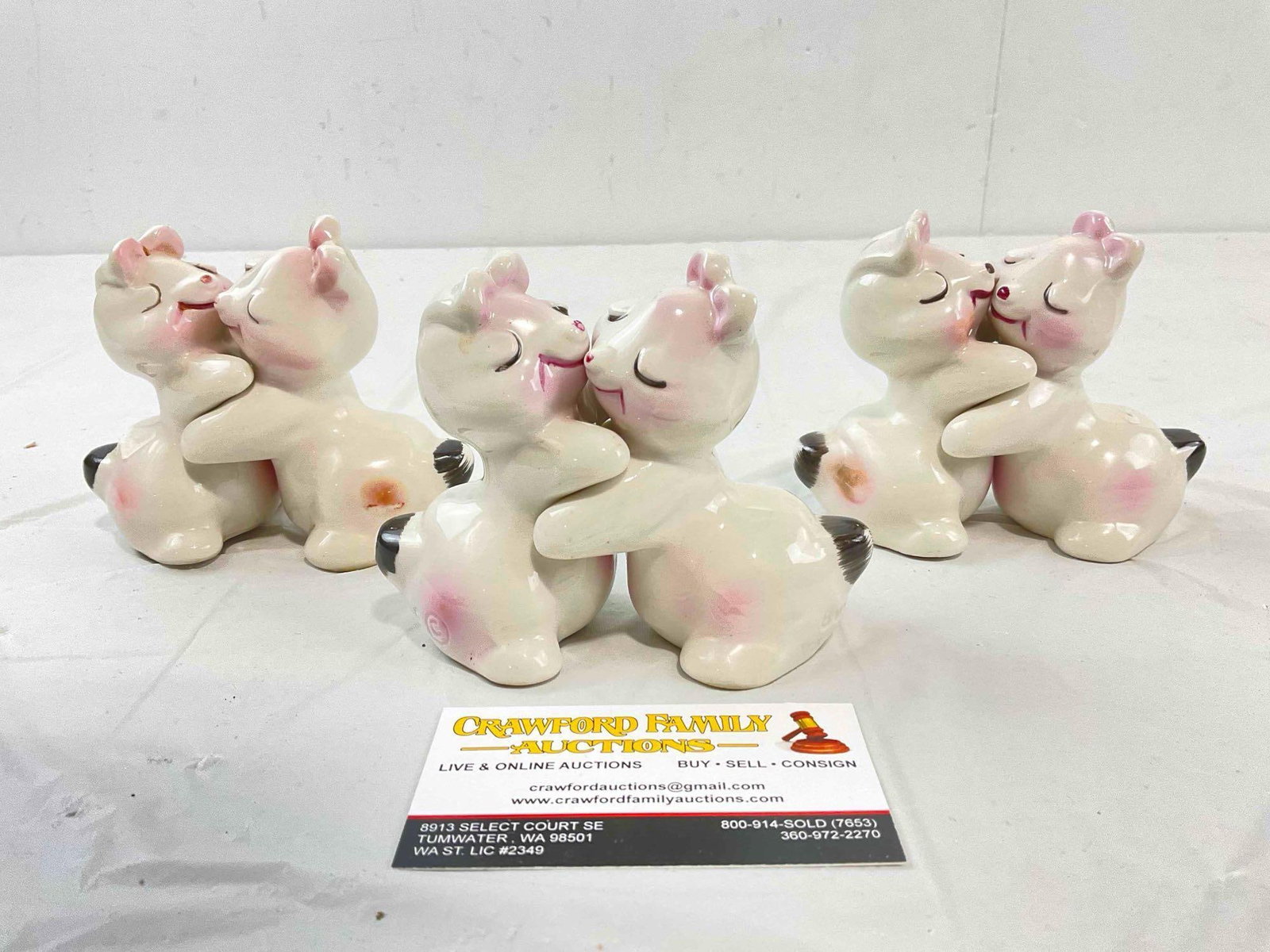 3 Pairs of Vintage VenTellingen Ceramic Salt & Pepper Shakers incl. Bunnies. Fair Condition. (1 of 5)