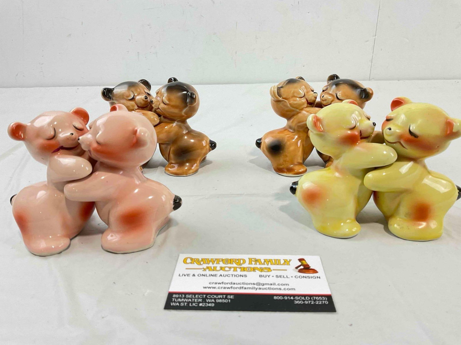 4 Pairs of Vintage VenTellingen Ceramic Salt & Pepper Shakers incl. Bears. Fair Condition. (1 of 5)